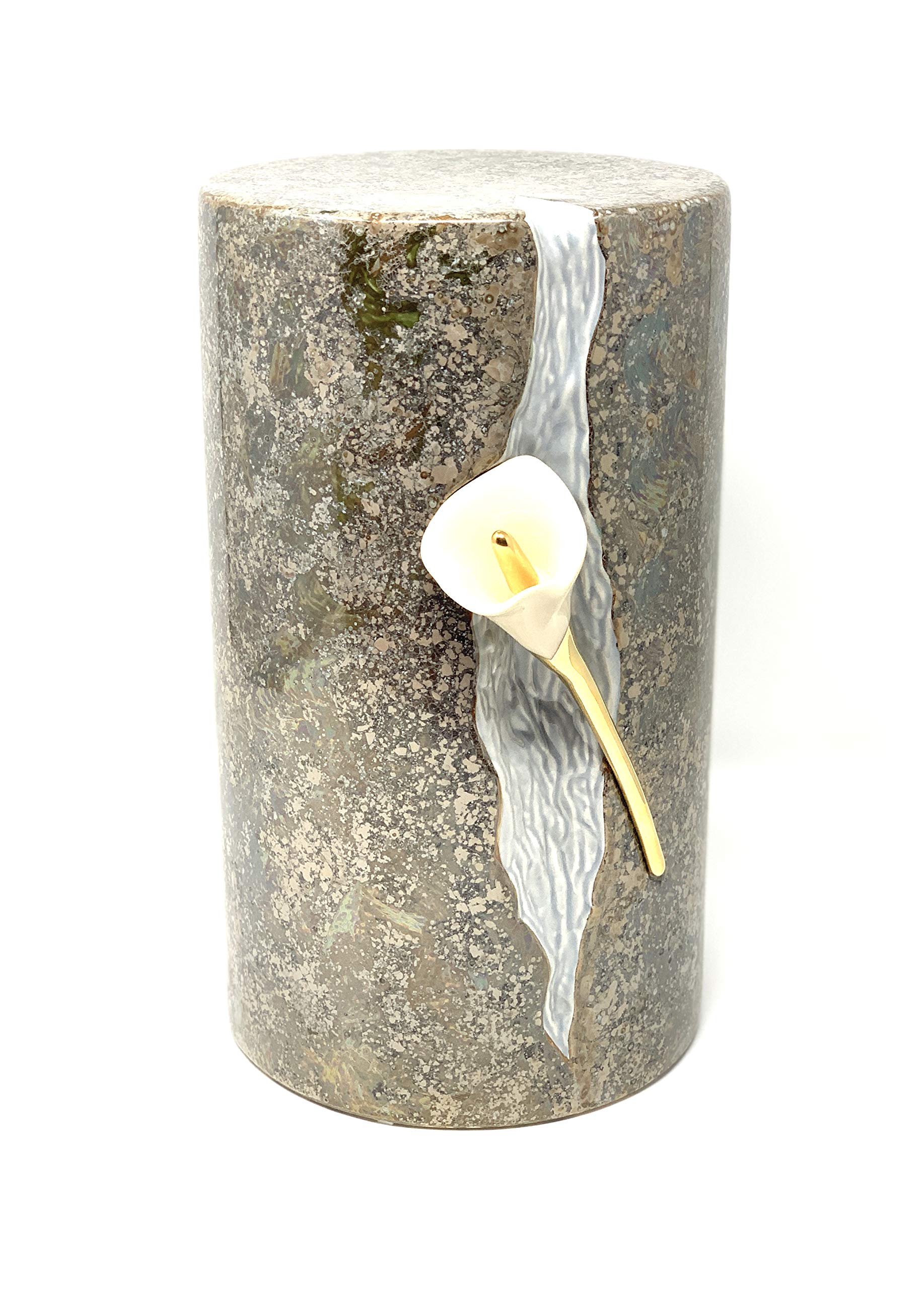 Aesthetic Urns Sand Lily Statue Ceramic Cremation Urn For Ashes Unique Memorial Large Urn For Ashes Adult Urn