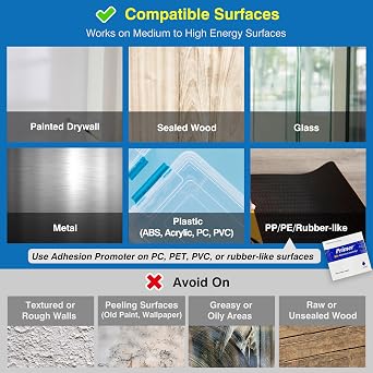 Double-Sided Removable Foam Tape, 1 in x 16.5 ft, Wall-Safe Mounting Tape