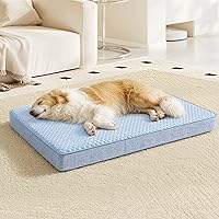 Vista 16 de Cama extragrande para perros, camas refrescantes para perros grandes, cama ortopédica lavable para mascotas para jaula con espuma viscoelástica