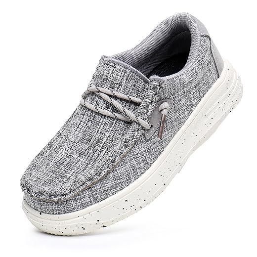 Blikcon Boys Girls Slip-On Casual Boat Shoes Light-Weight Lace Up Loafers(Toddler/Little Kid/Big Kid)