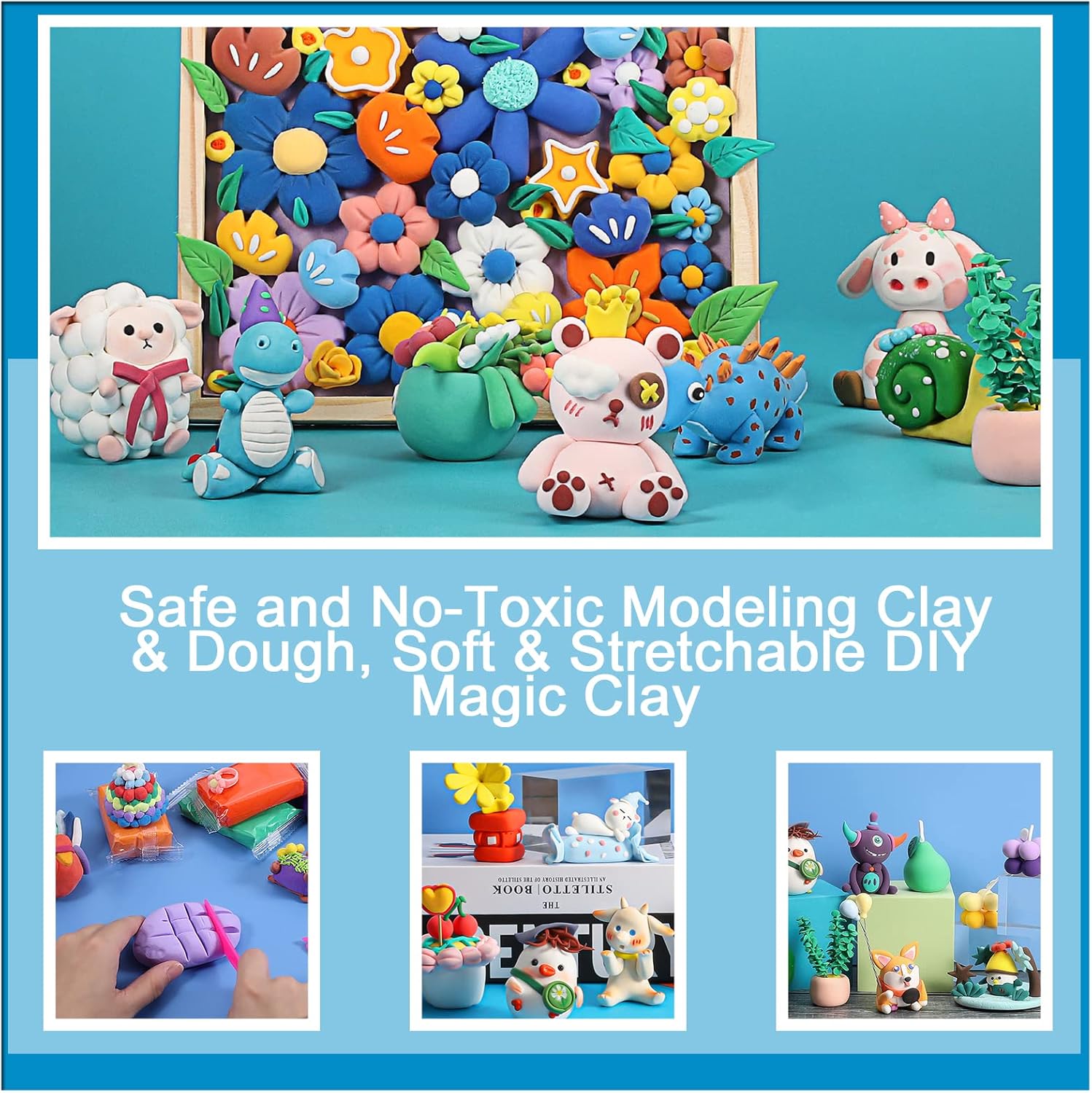 特別価格空気乾燥粘土 42色 モデリング粘土 子供用 DIY 成形マジック粘土 ツール付き ソフト 超軽量 おもちゃ ギフト 対象年齢3 4 5 6 7 8歳以上 男の子並行輸入 空気乾燥粘土キット、EDIFONモデリングクレイ超軽量マジッククレイ