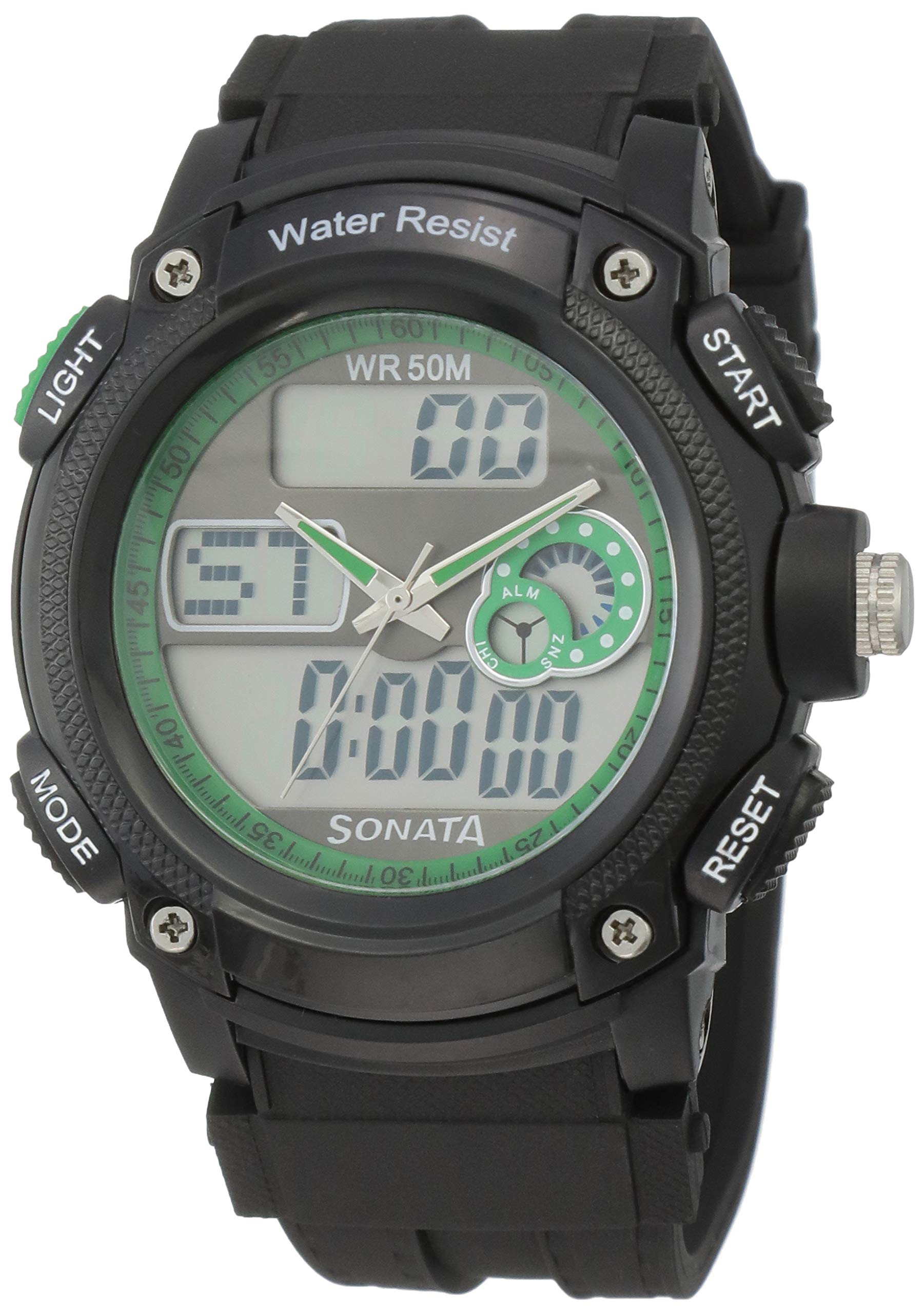 SF Quartz Analog Digital Green Dial Plastic Strap Watch for Men-NP7989PP04 (B00CPYKQKS) Amazon Price History, Amazon Price Tracker