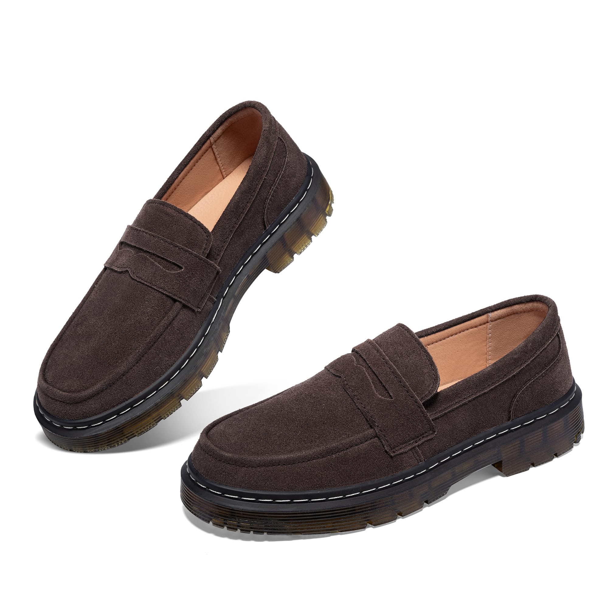 SENNYO Women's Suede Penny Loafer Comfort Driving Moccasins Casual Slip-Ons Loafer Flats Fashion Women Business Work Shoes