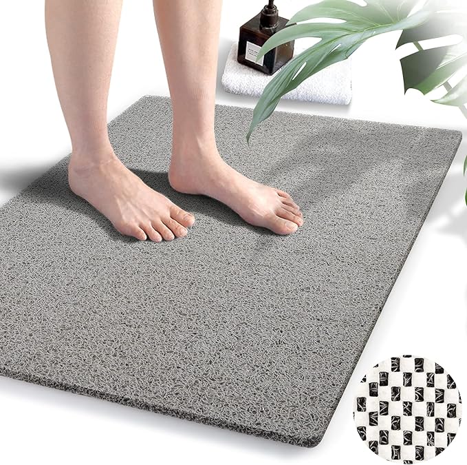 Shower Mats Non Slip without Suction Cups, 23.6×34.6 Inch, Bath Mat for