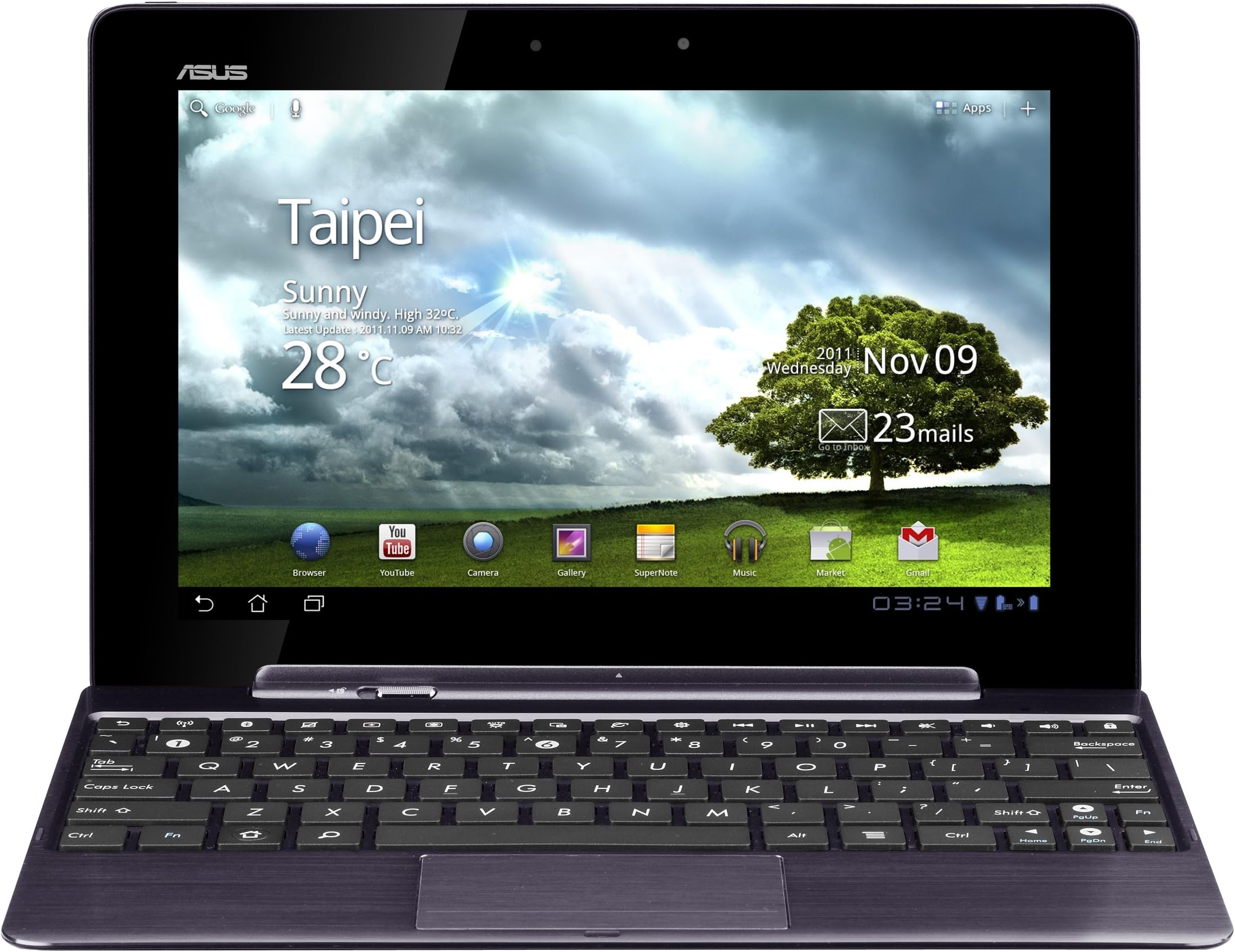 ASUS EeePad Transformer Prime TF201 10.1 inch Tablet with Keyboard/Dock - Grey (Nvidia Tegra 3 Quad Core 1.3GHz, RAM 1GB, Storage 32GB eMMC, WLAN, BT, Webcam, Android 3.2)