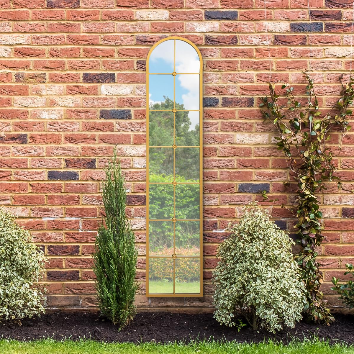 Mirroroutlet The Arcus Gold Arched Leaner Garden Wall Mirror 190Cm X 40Cm from B&Q