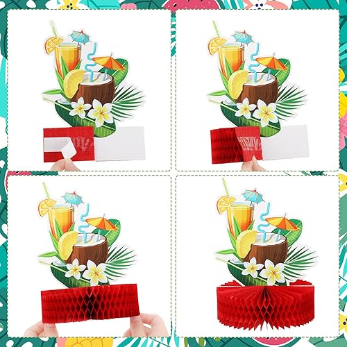 Miniatura 3 de Waydress 9 piezas de decoración hawaiana Luau para fiestas, centros de mesa tropicales Margaritaville para mesas de 6.9 x 8.5 pulgadas, centros de