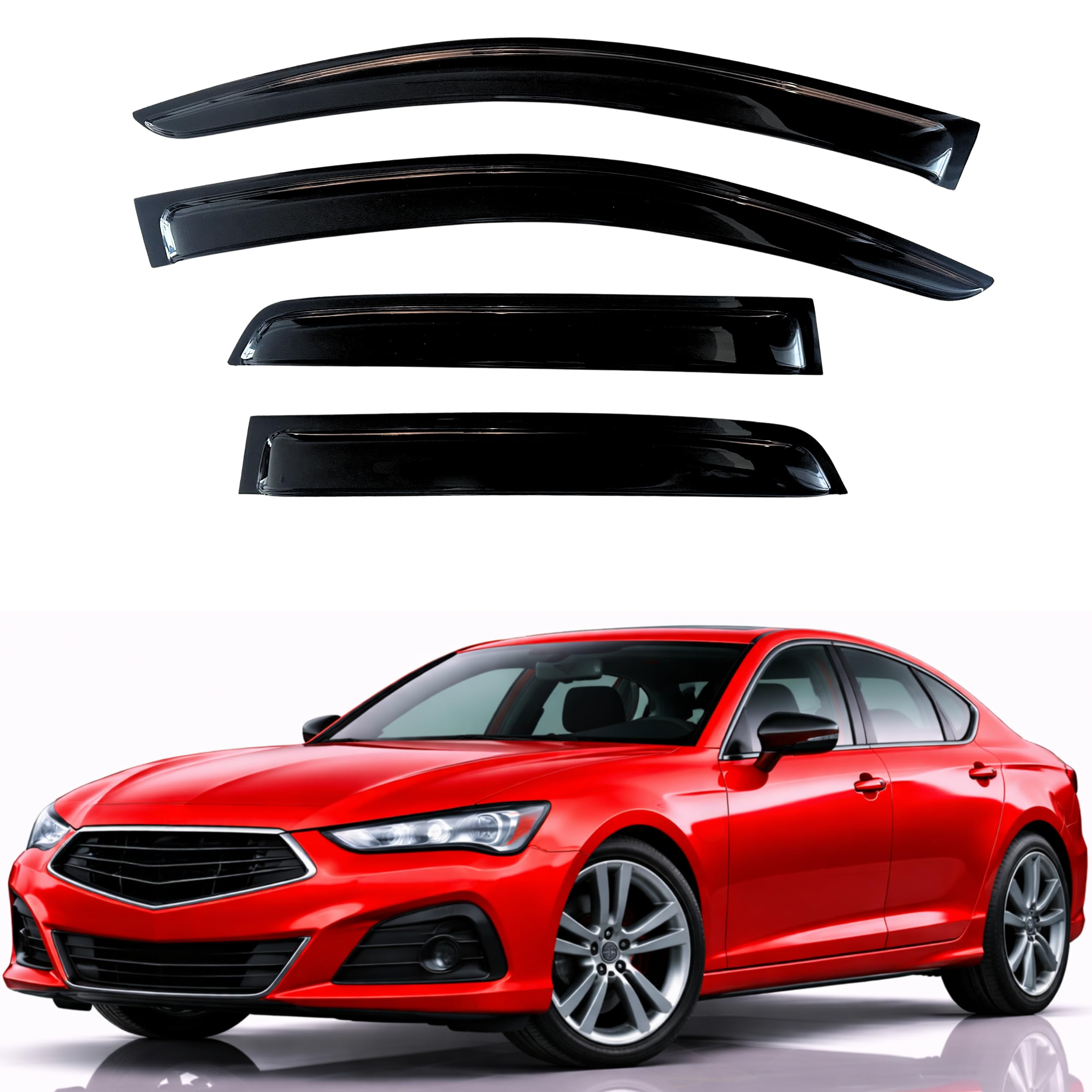 KPY Rain Guards Fit for 2021-2025 Acura TLX, Out-Channel Window Visors Vent Wind Deflectors 4PC, Car Accessories for 21-25 Acura TLX