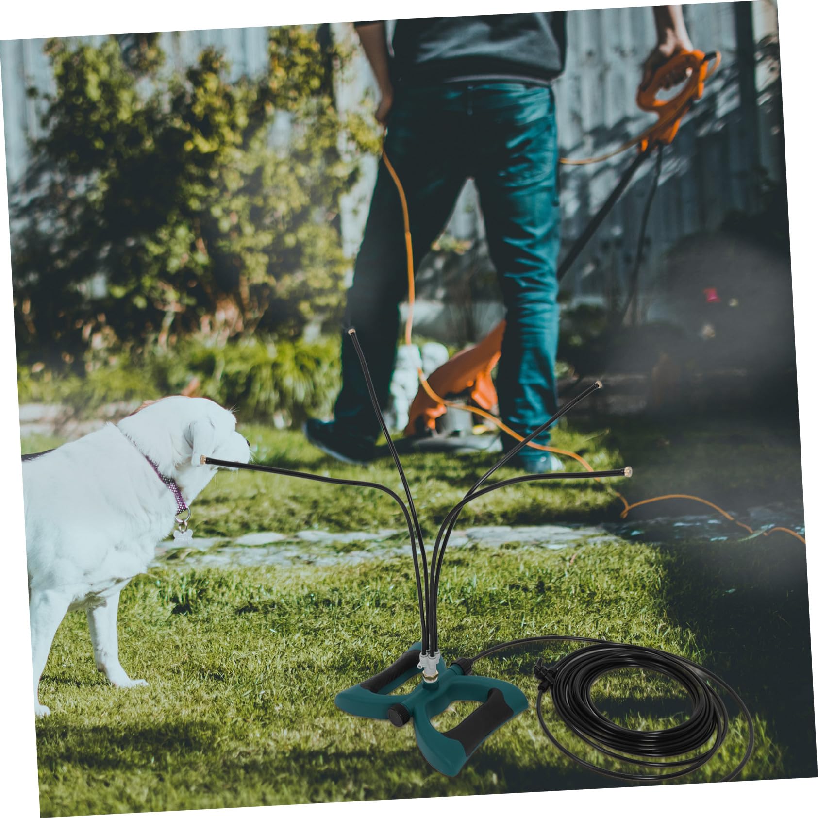 ibasenice Système de Brumisation Extérieur en Abs et PP Refroidissement Haute Efficacité sur Pied Compatible Tuyau Jardin 3/4 Pouces pour Activités de Plein Air