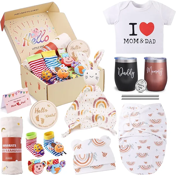 New Mom Gifts for Women: 16PCS Baby Shower Gifts Gender Reveal Gifts Top Pregnancy Gift for Expecting Parents to Be First Time Moms Care Package After Baby Newborn Presents