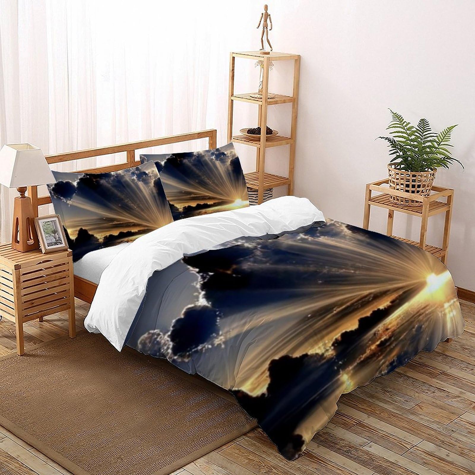 Housse de couette enfants 220x240 microfibre imprimé 3D King avec taies d'oreiller