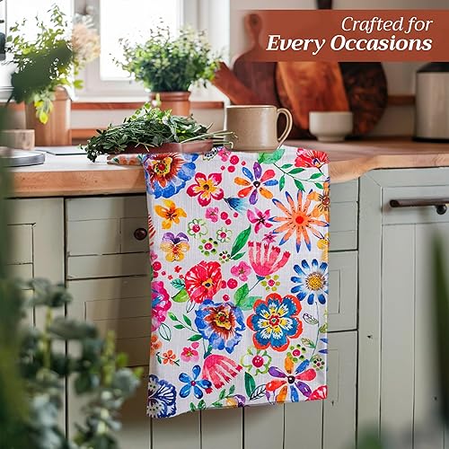 Miniatura 5 de Maison d' Hermine - Juego de 3 paños de cocina 100% de algodón, suaves y absorbentes, paños de cocina multiusos para comedor, bufé y campamento,