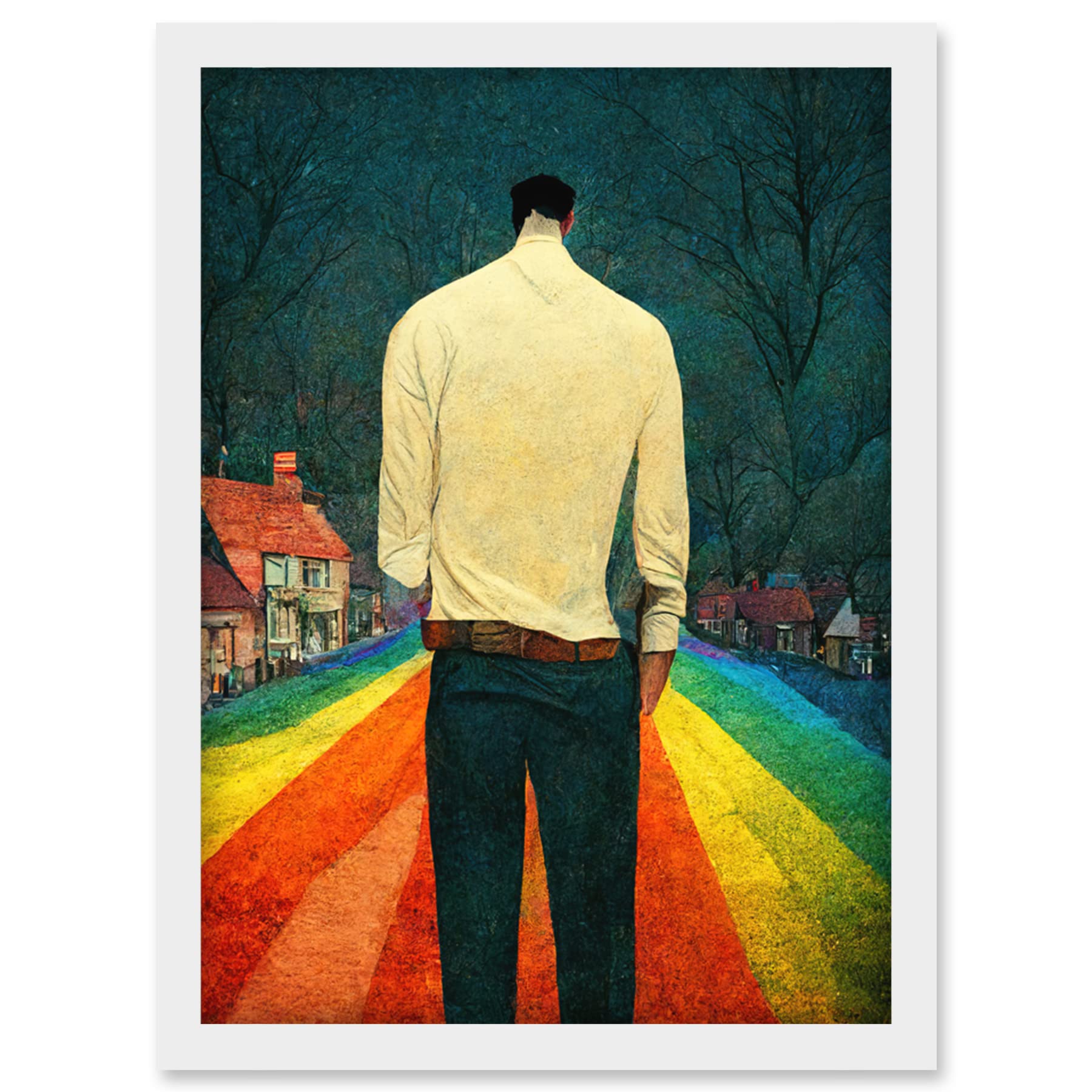 Doppelganger33 LTD Road To Acceptance LGBTQ Conceptual Modern Artwork Framed Wall Art Print A4