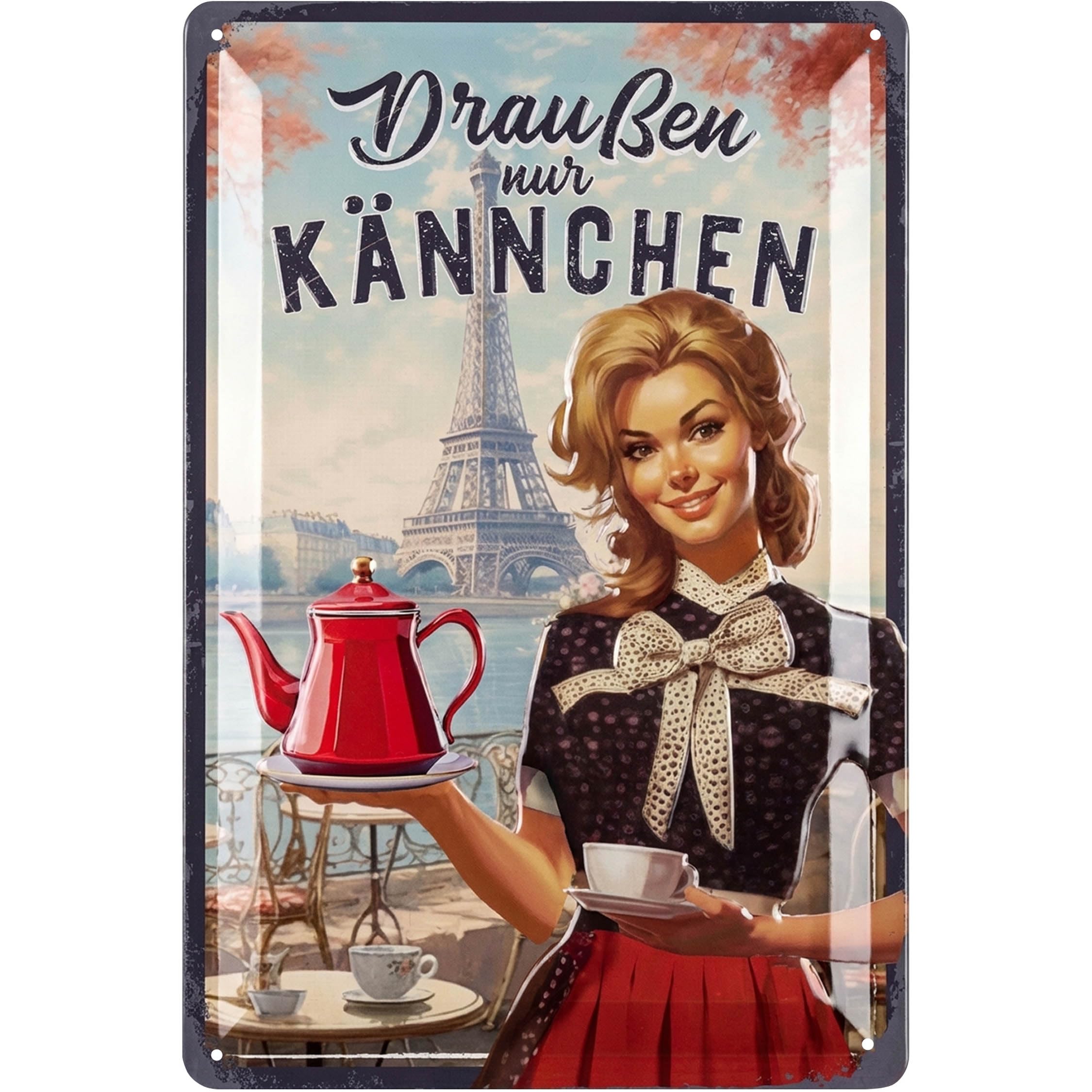 LANOLU Retro Tin Sign - Coffee Sign, Metal Sign Garden, 20x30 cm