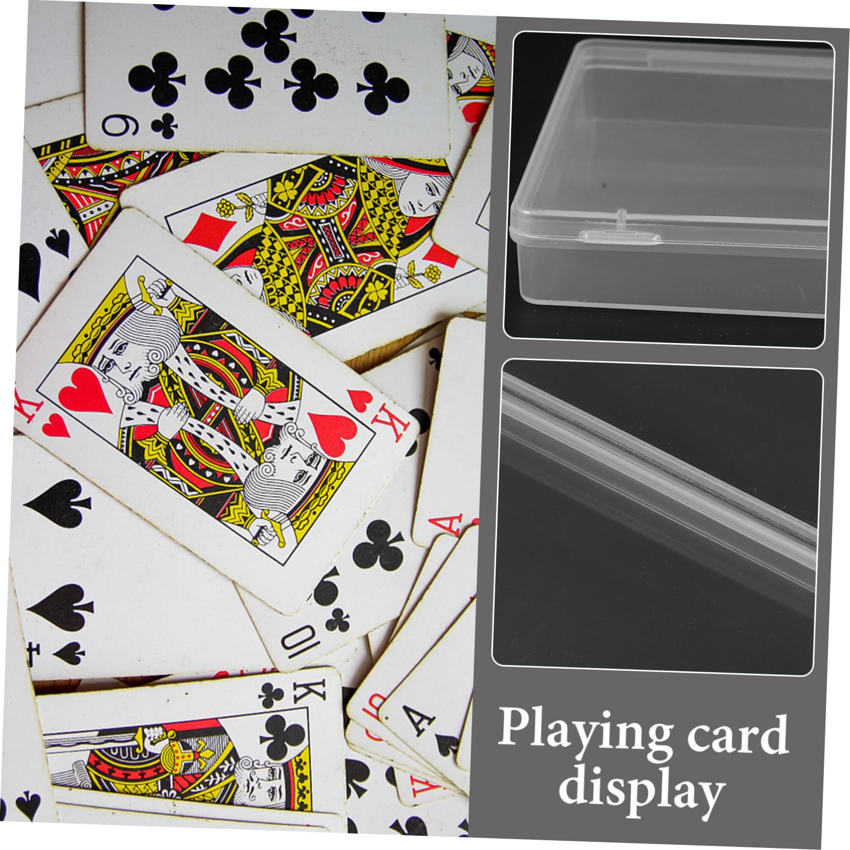 Abaodam 5 Juegos De Cajas De Plástico Rectangulares Para Guardar Tarjetas Con Soporte Portátil Para Tarjetas De Juego (4 Unidades X 5)