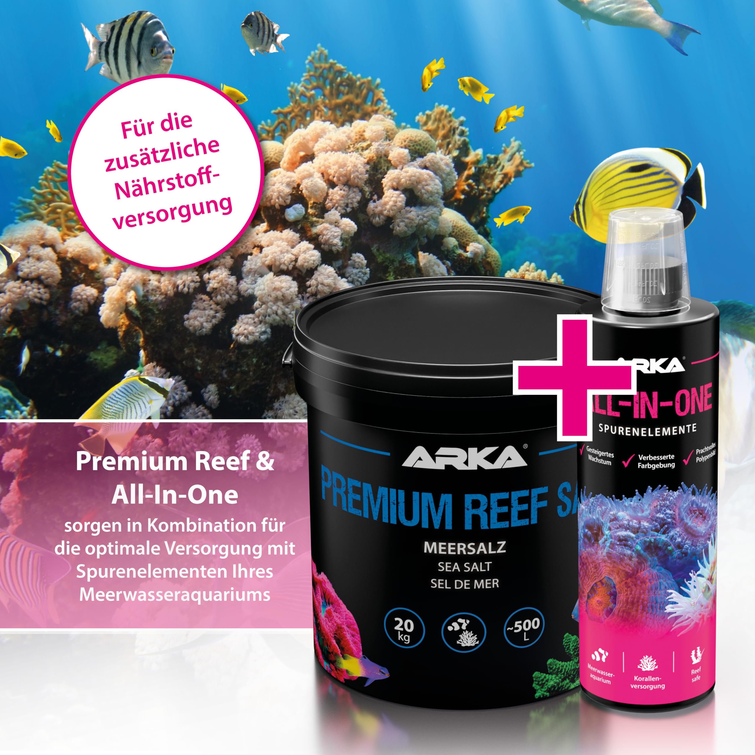 Riffsalz Meerwasseraquarium 15 kg - Reef Salt für Salzwasser Aquarium | synthetisches Meersalz, schnell löslich, nitratfrei, phosphatfrei, für Korallen, SPS, LPS, Weichkorallen, Fische, Meerwasser