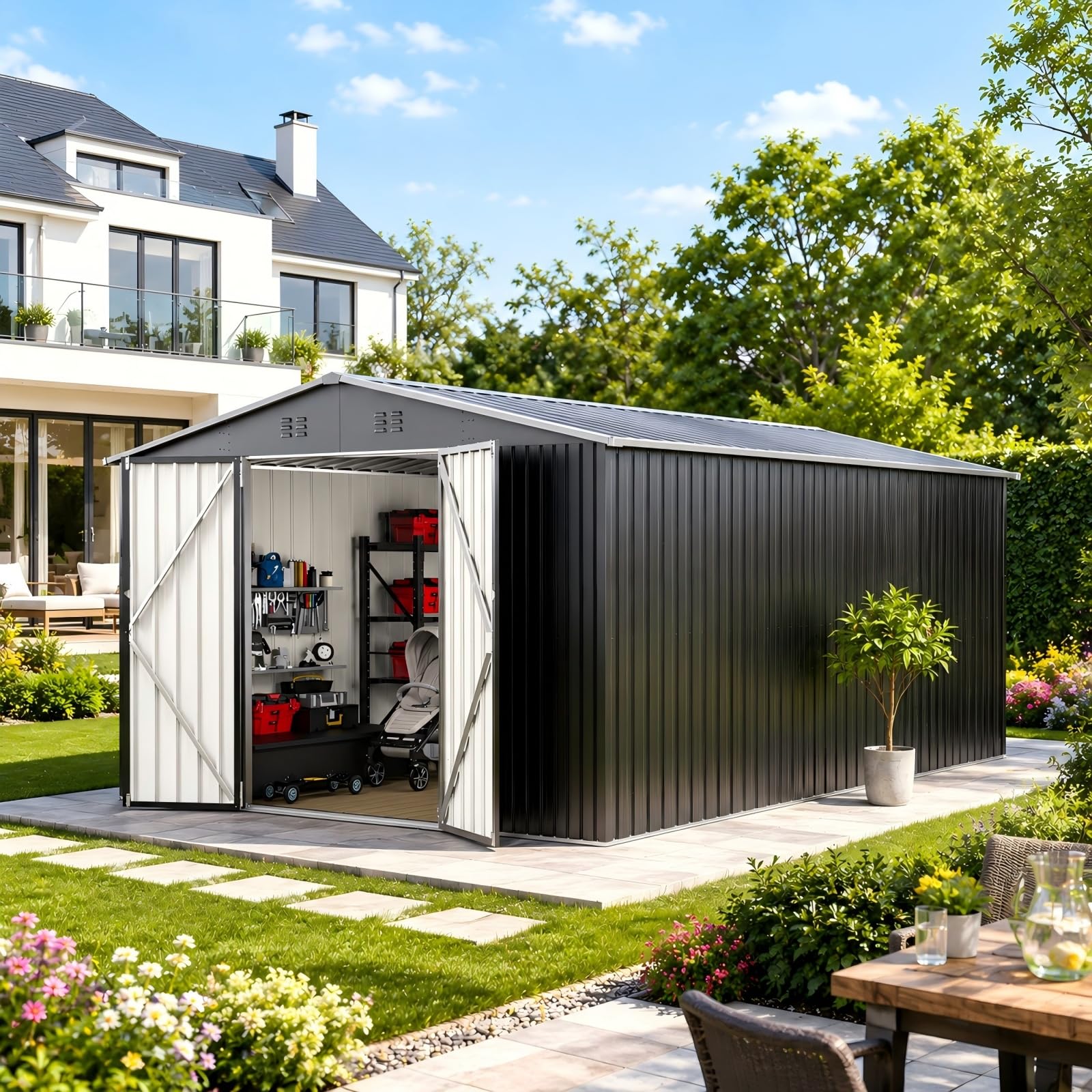 PABIMIA 10X14 FT Outdoor Storage Shed