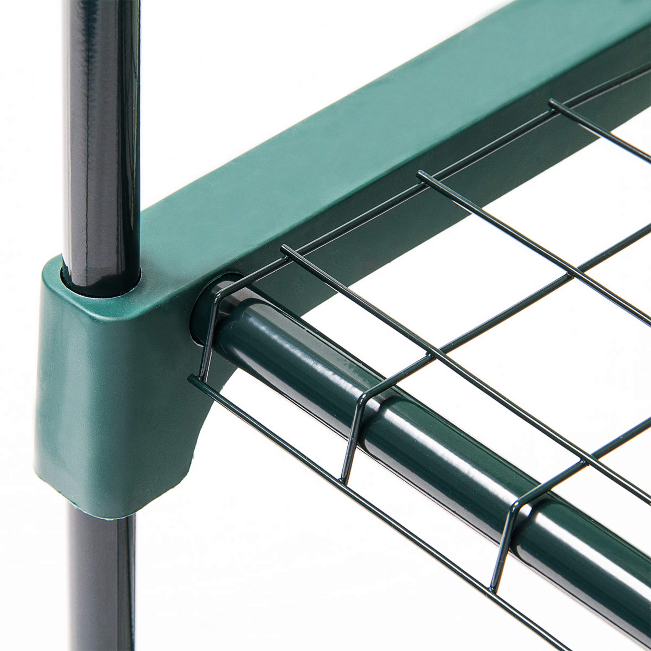 Relaxdays Serra Vivaio per Giardinaggio, 4 Ripiani, HLP 158x70x50 cm, Accessorio Giardinaggio sul Balcone, Verde