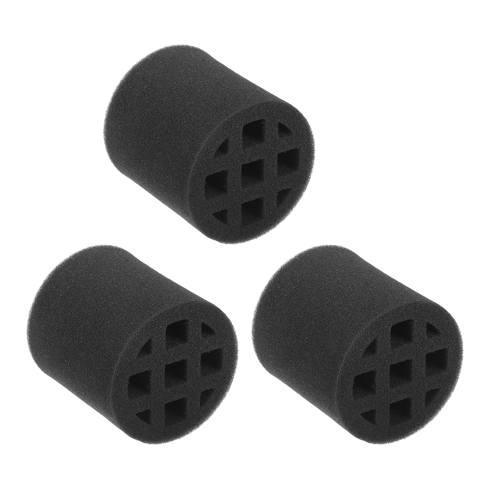 sourcing map 3Pcs in-line Duct Sound Absorbing Tool Sponge, (75mm/ 3") - Elastic Duct Noise Reducing Foam Sound Insulation Silence Ducting Accessories for Round Ventilation Pipes, Black