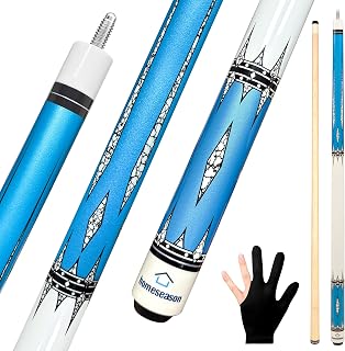 Pool Cues 58 inch Pool Cue Stick with 13mm Fiber Leather tip 20oz 4-Colors for Beginner, Commercial and Home Entertainment