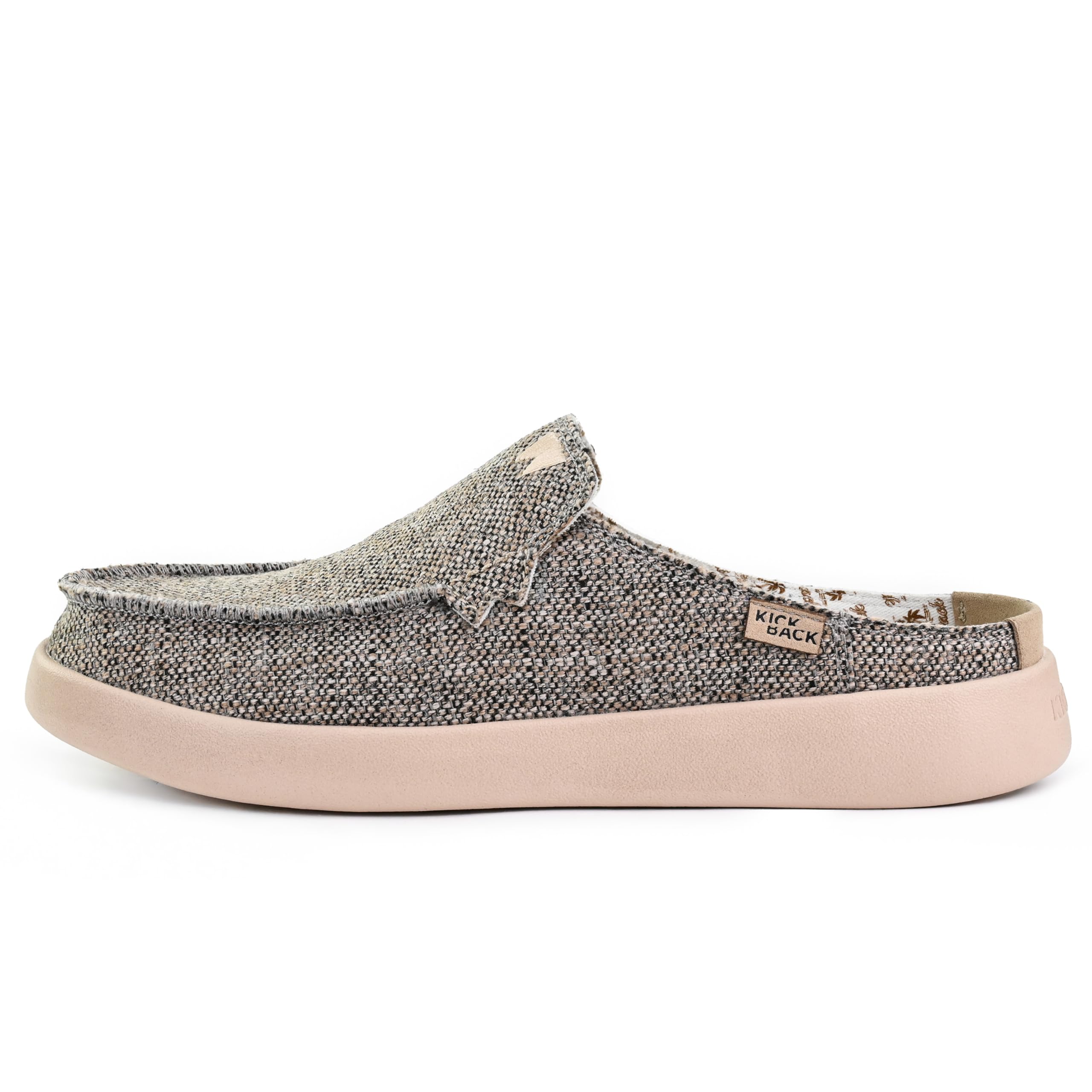 Kickback Barbeach Mules in Canvas Uomo – Mocassini Slip‑On Casual Estivi con Suola Antiscivolo e Soletta Interna Foderata in Pelle – Scarpe per Spiaggia, Viaggi e Uso Quotidiano
