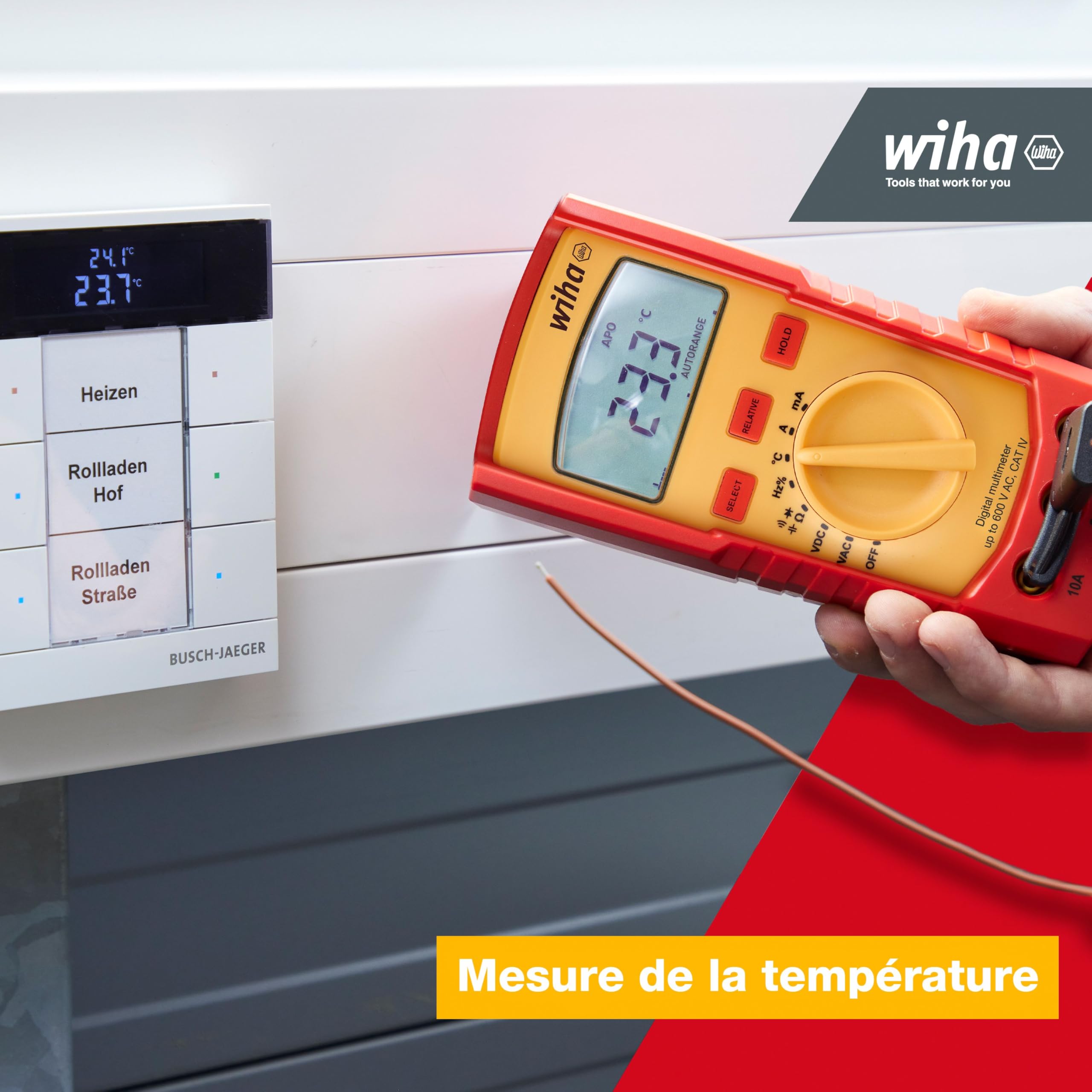 WIHA WERKZEUGE GMBH Multímetro digital hasta 600 V AC, CAT IV incl. 2x AAA batteries - SB 255-41 digital multimeter 600V AC