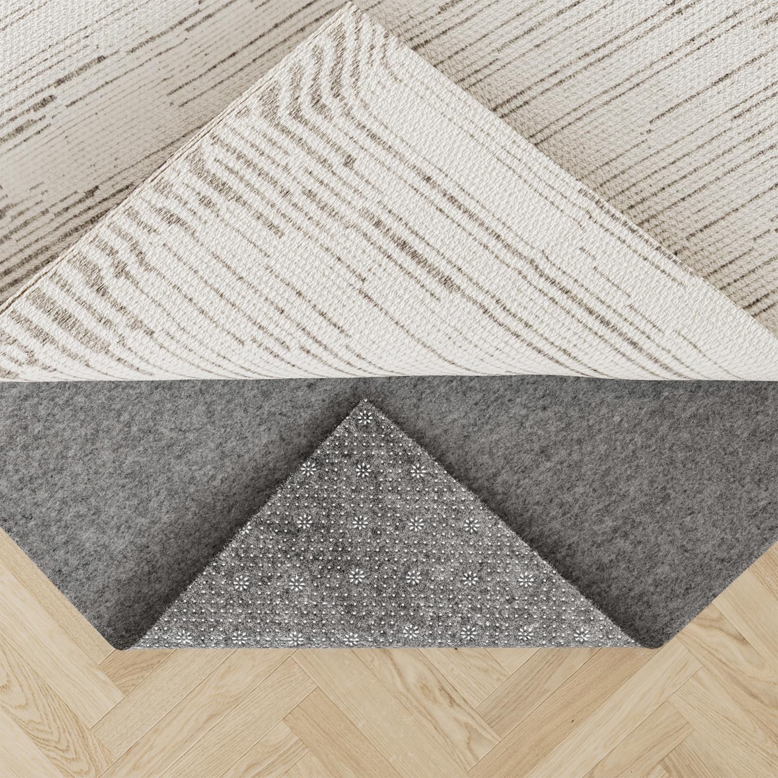Comfypad - Back Side 3D PVC Dots Felt Rug Underpad, 2x6 Ft,1/6 Inch Thick Cushioned Rug Pad Gripper for Hardwood Floors, Vinyl, Laminate, Stone, Carpet & Tile, Under Rug Padding Protects Floors