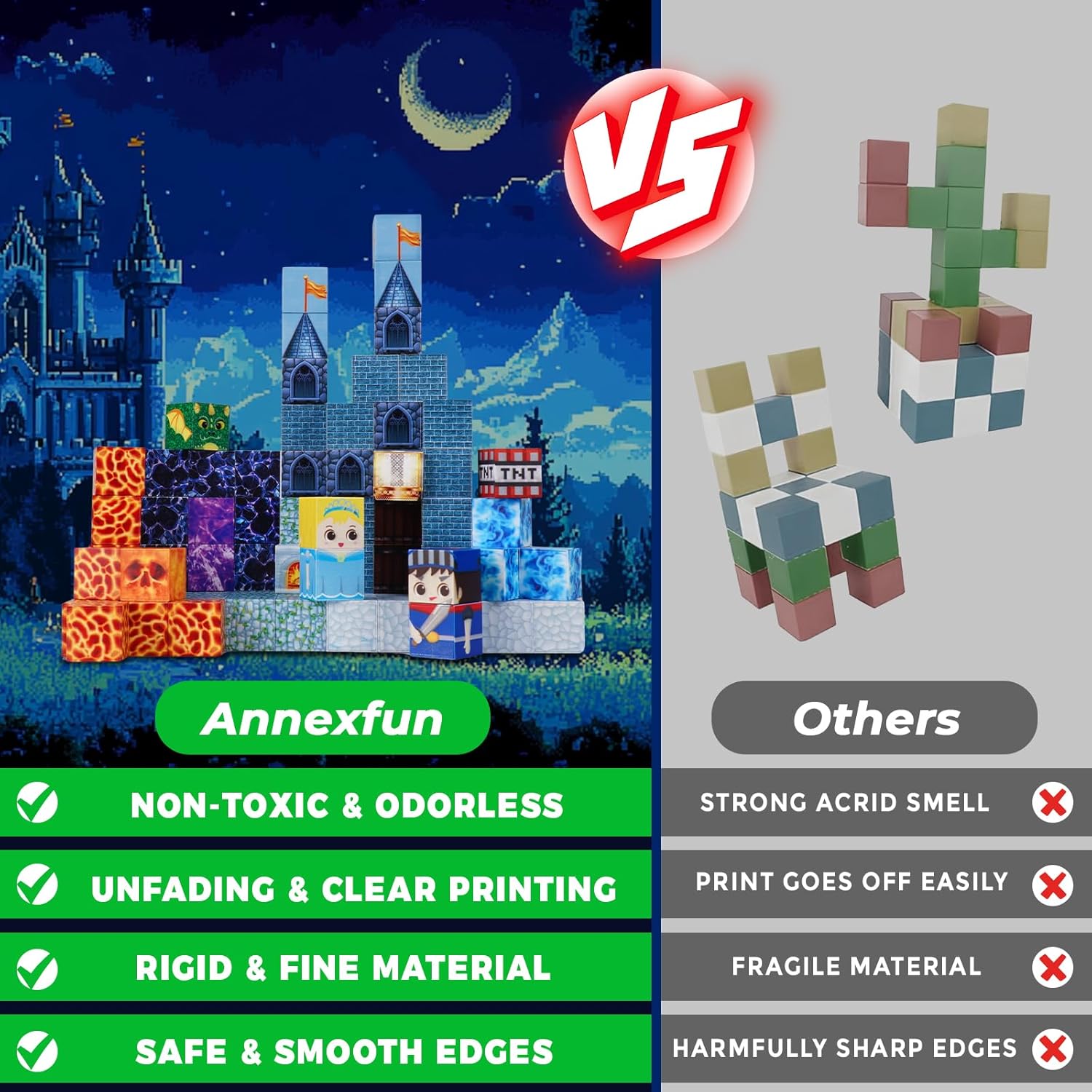 Magnetic Blocks - 100 PCS Magnetic Building Blocks - Magnet Cubes Toys Stacking,STEM Montessori Sensory Toys for 3+ Year Old Boys & Girls Birthday Gifts - Image 4