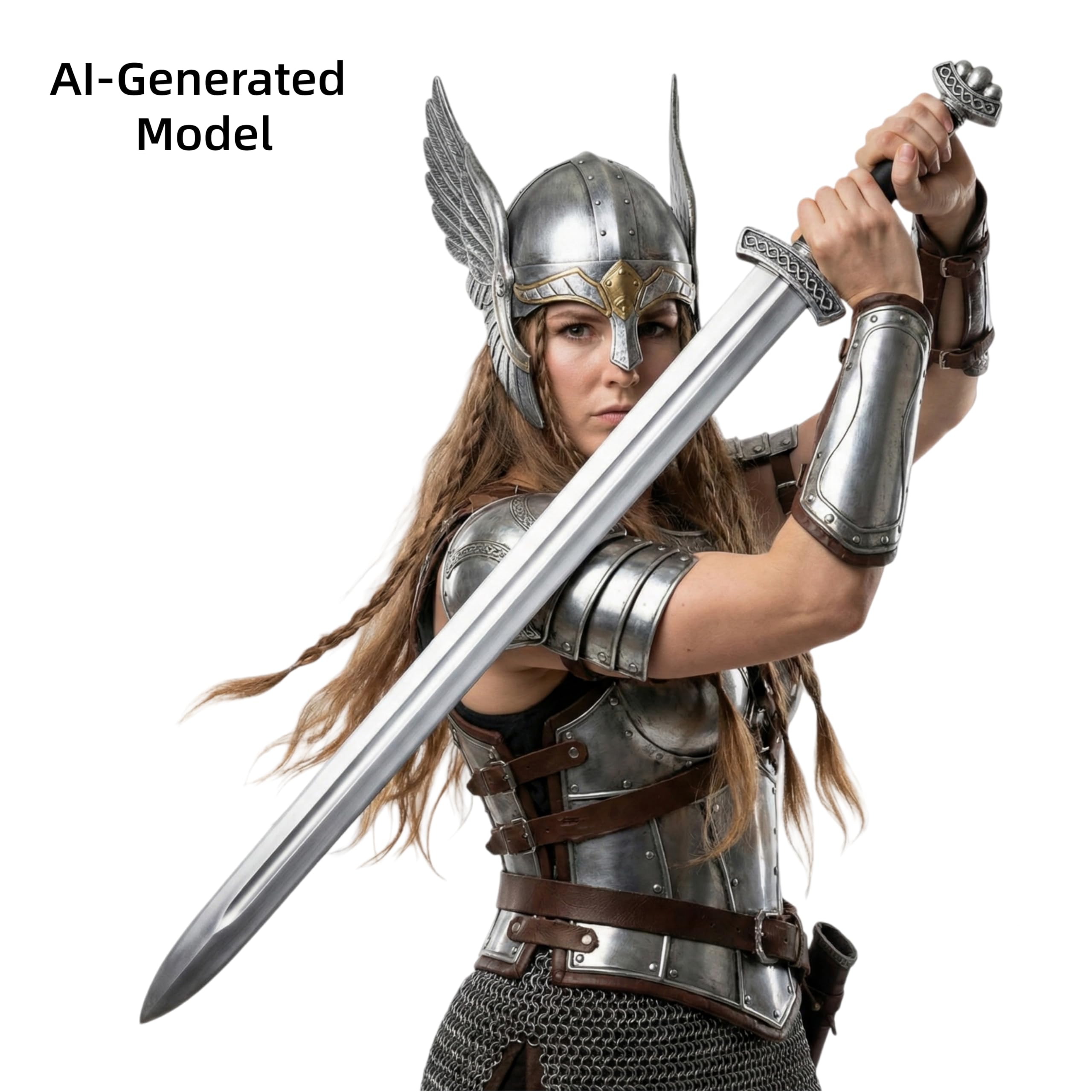 LOOYAR Vikings - Épée médiévale en mousse de polyuréthane - Pour berserker - Chevalier - Guerrier - Jeu de bataille - Halloween - Cosplay - 104,1 cm - Fer noir