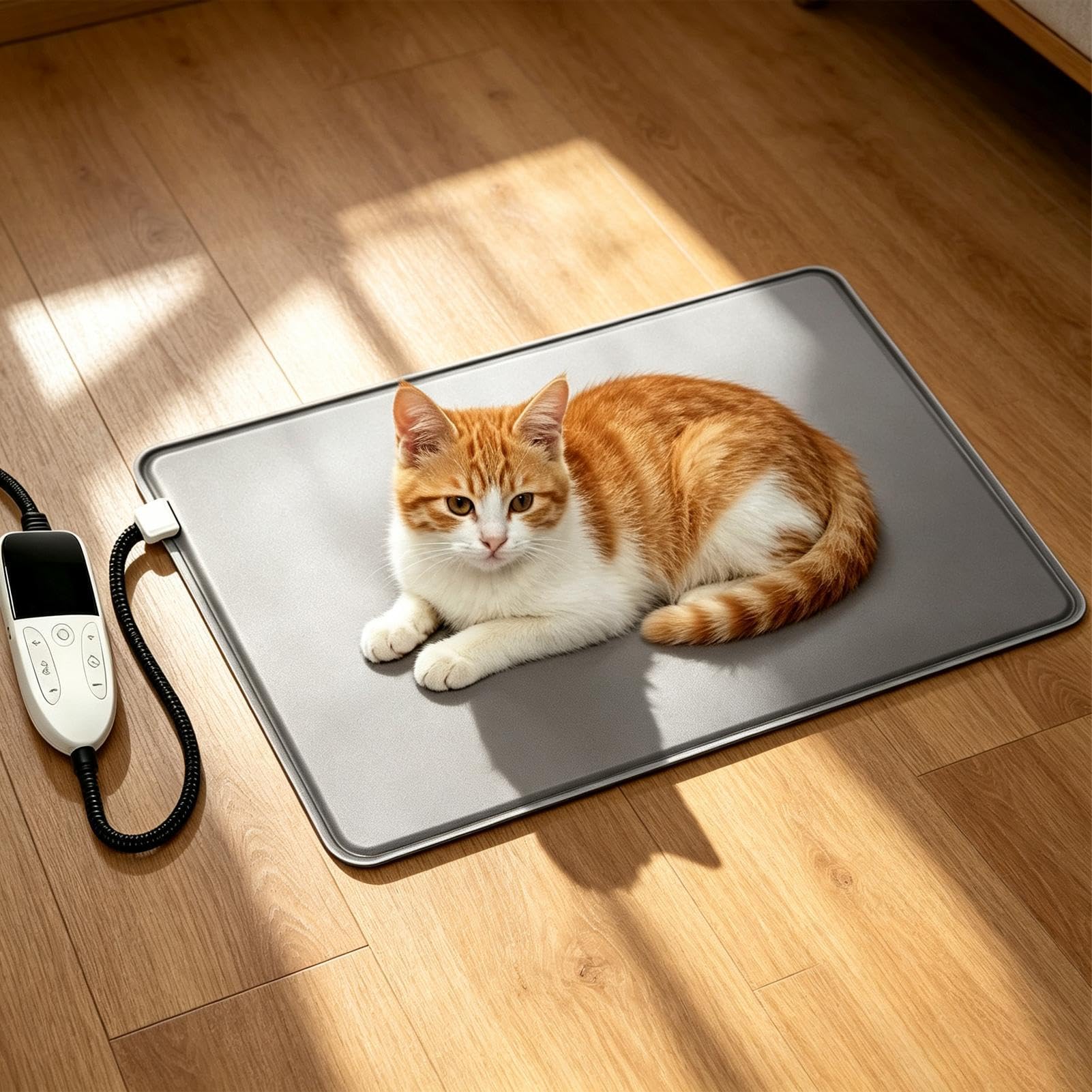Tappetino Riscaldante Per Gatti Elettrico Temperatura Regolabile Resistente | Cuscino Riscaldante Per Gatti Da Interno Clima Freddo Casa Trasportino Canile Gabbia Balcone