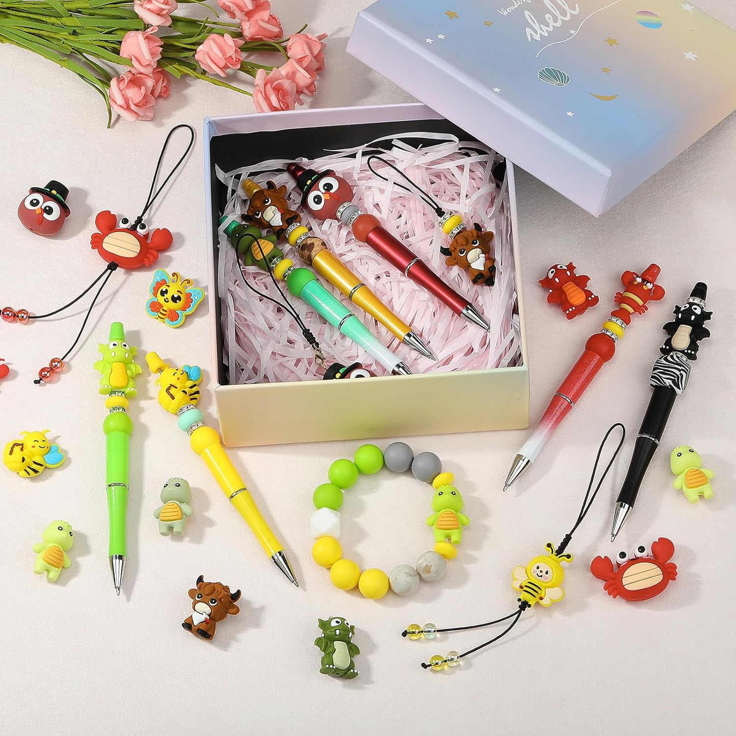 12 Pcs 3D Dragon Silicone Beads for Keychain Making Cute Silicone Charms Unique Focal Beads for Pens Bracelets Lanyards DIY Crafts Jewelry Making - Image 6