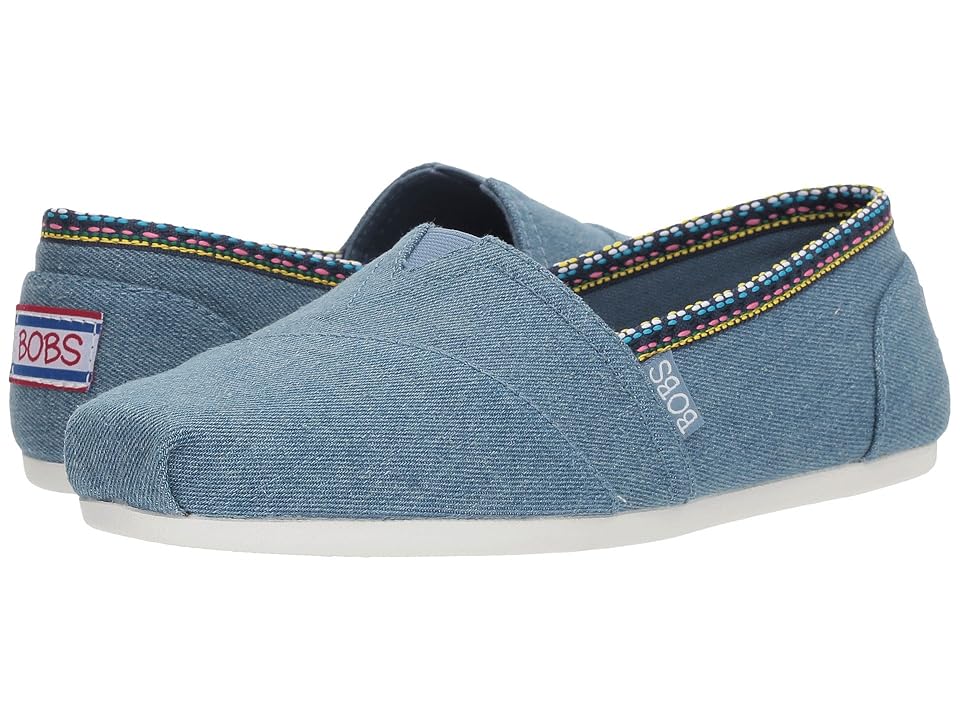 

BOBS from SKECHERS Plush - Powwow (Denim) Women's Slip on Shoes