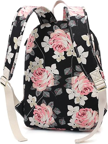 Miniatura 3 de Canvaslove Mochila impermeable de lona de 15.6 pulgadas para laptop con puerto de carga USB y correas de cojín de masaje para laptop de hasta 15