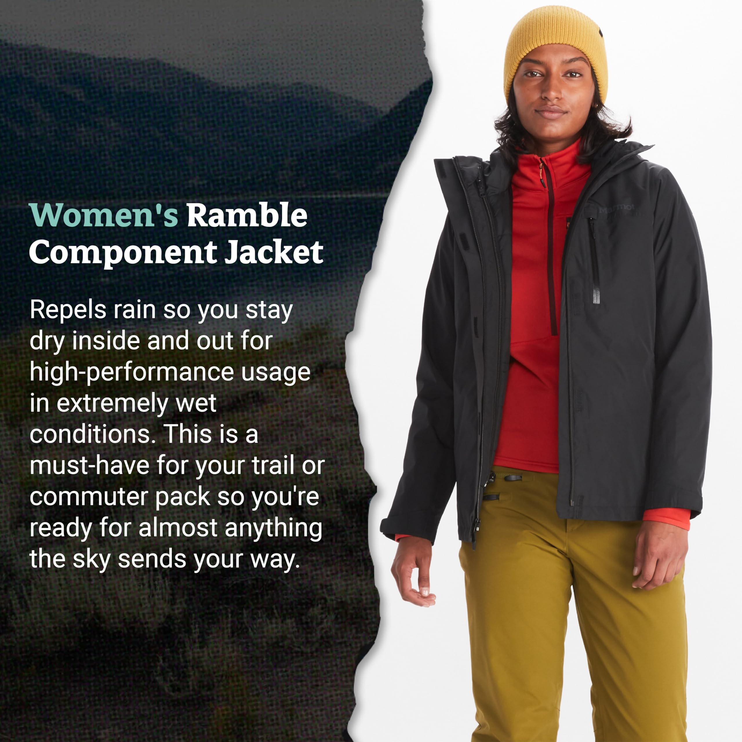 MARMOT Wm's Ramble Component Jacket Giacca 3 in 1 impermeabile, da Pioggia Leggera e Calda, impermeabile antivento, a Vento Traspirante Donna (Pacco da 1)
