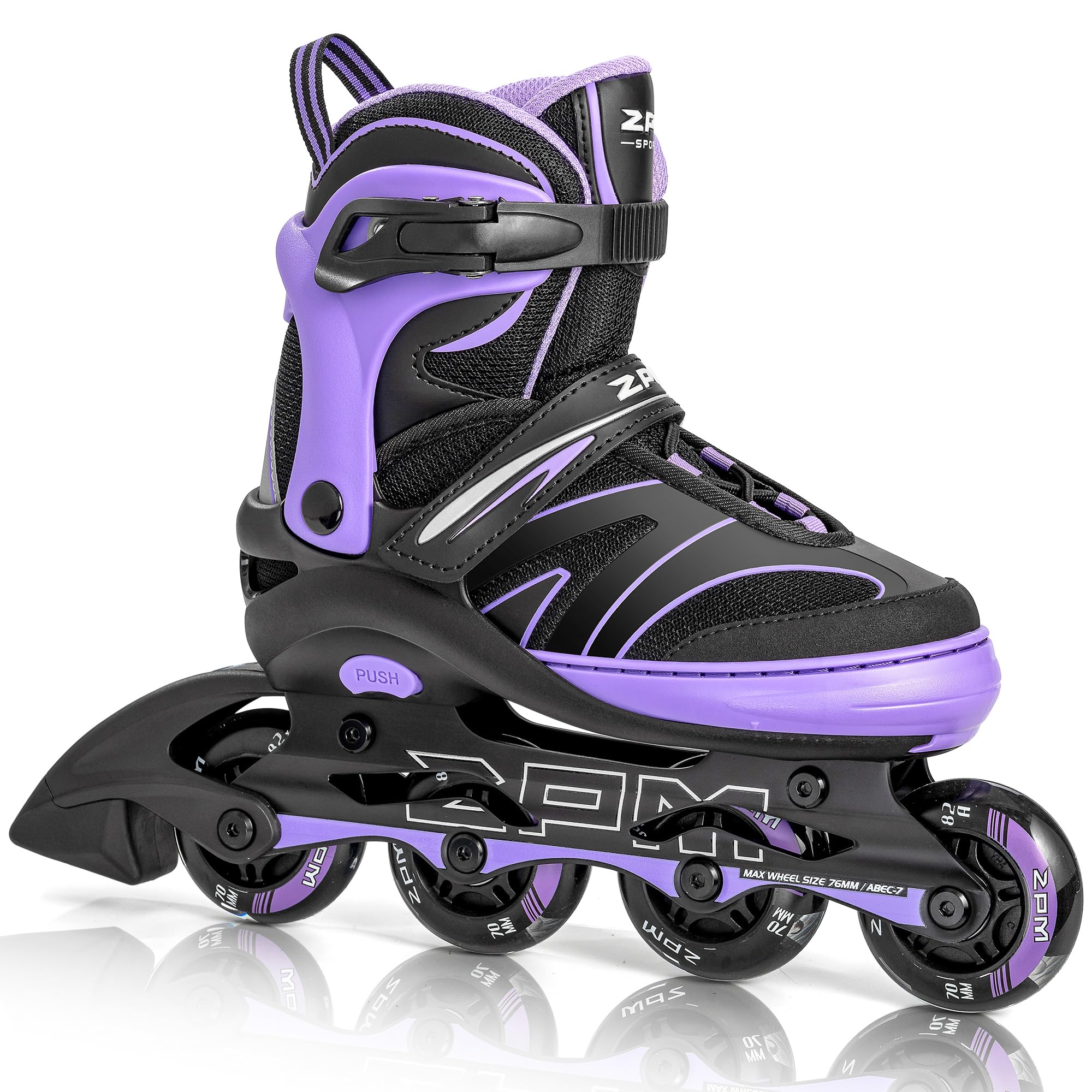 2PM SPORTS Patins en Ligne réglables pour Enfants, Filles et Garçons Patins à roulettes Légères pour Femmes/Hommes Débutants