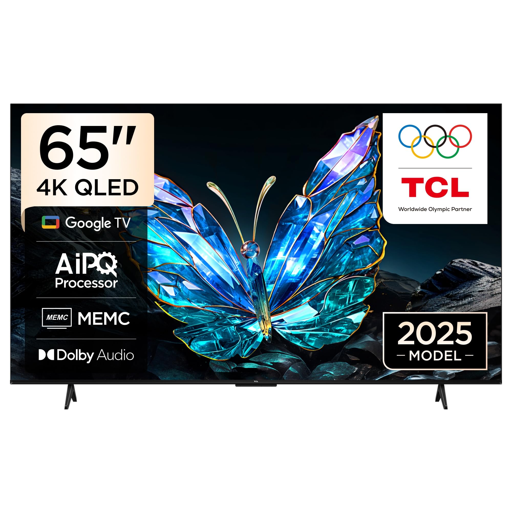 65V6C Television 65 Inch Smart TV 4K UHD HDR 10+ Gaming Google TV, Dynamic Color Enhancement, Dolby Vision Atmos, DTS Virtual X, MEMC, Voice Control, Game Master with Slim Design (2025 Model)