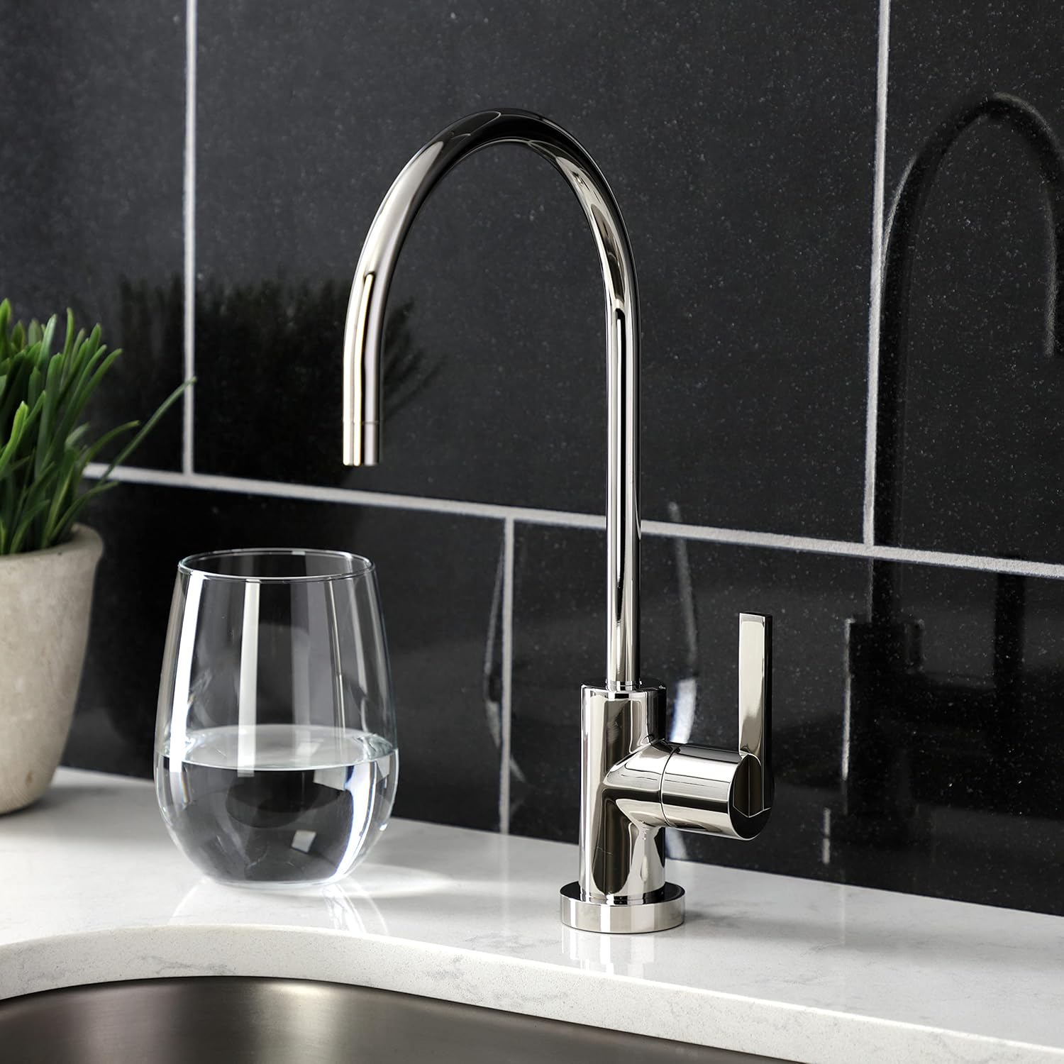 Kingston Brass KS8196CTL Continental Single-Handle Water Filtration Faucet, Polished Nickel