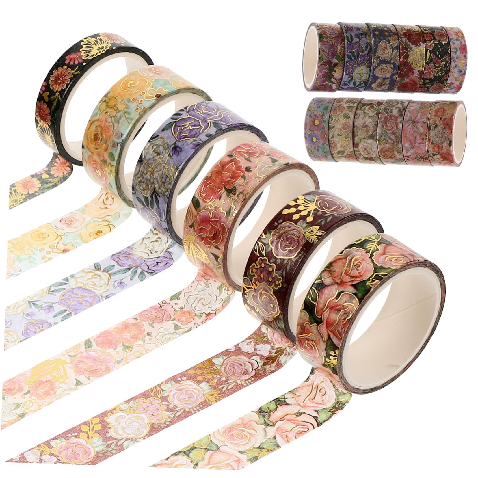 36rotoli Decorativo Washi Tape Per Scrapbooking Floreali e Facile Usare e Rimuovere Per Decorazioni e Creatività