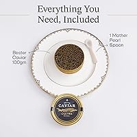 Vista 3 de BESTER CAVIAR Caviar de esturión Osetra de primera calidad, huevas negras de Malossol Ossetra cosechadas tradicionalmente con cuchara de nácar