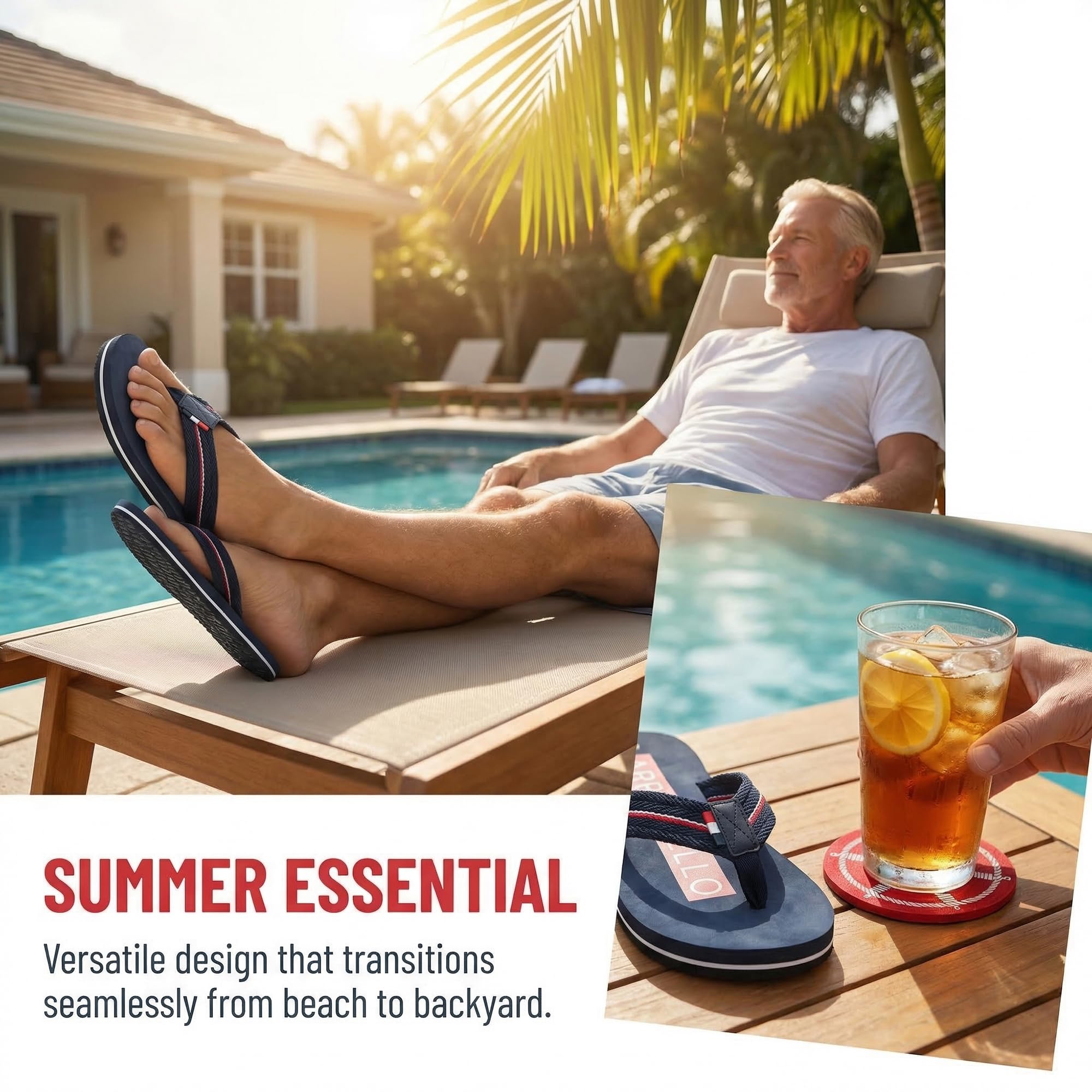 ARRIGO BELLO Chanclas Hombre Verano Sandalias Playa Piscina Pantuflas Zapatillas Flip Flops Antideslizante Slippers Chancleta Talla 41-46