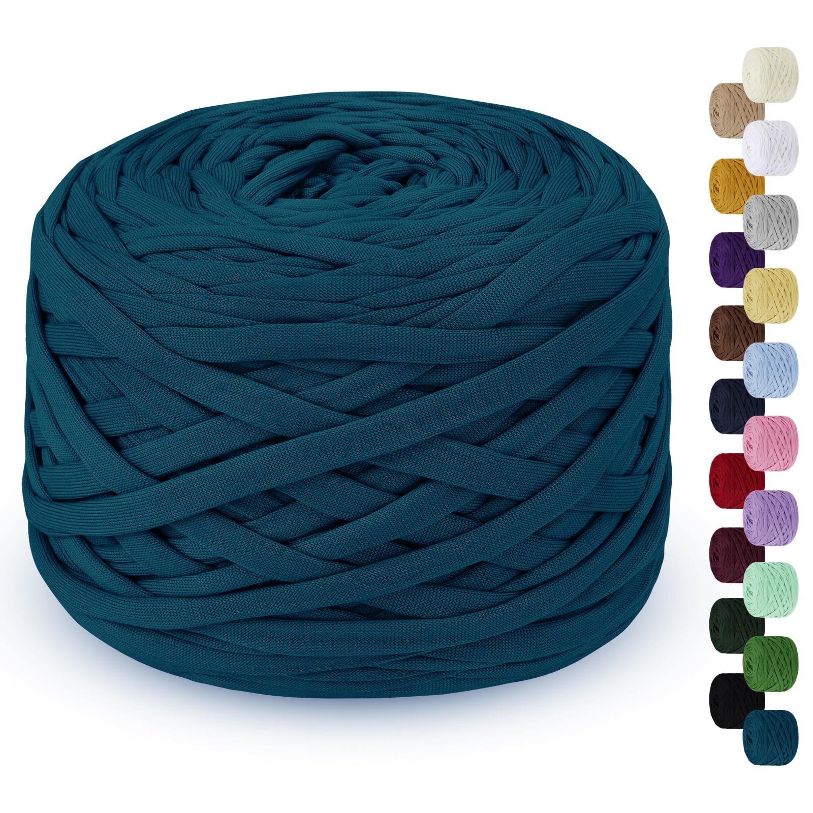 LEREATI 285g T-Shirt Yarn for Crocheting 100m Elastic Ribbon, Thick Fabric for Knitting Crochet Bag Blanket, Basket