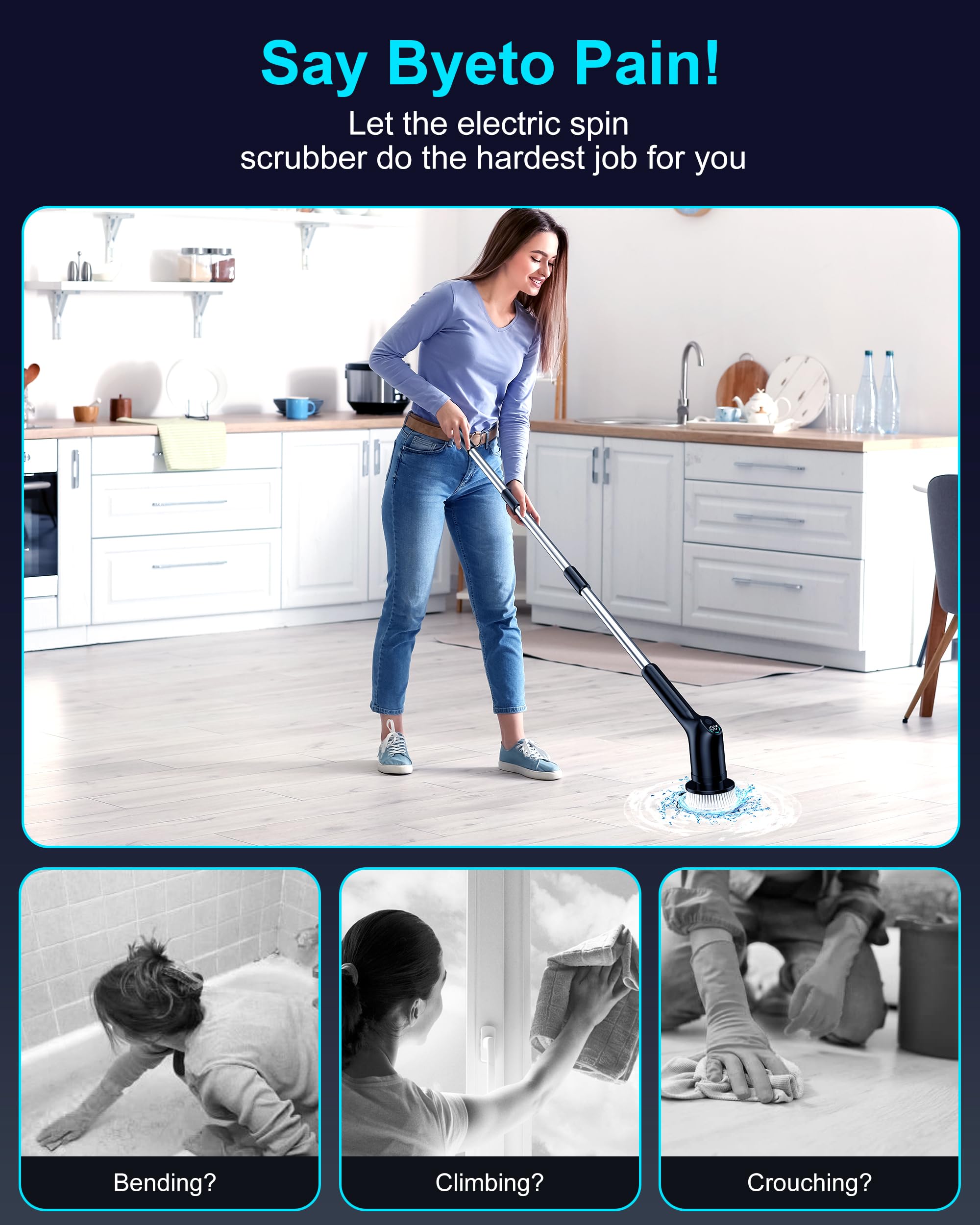 Electric Spin Scrubber - Powerful Bathroom Cleaning -3