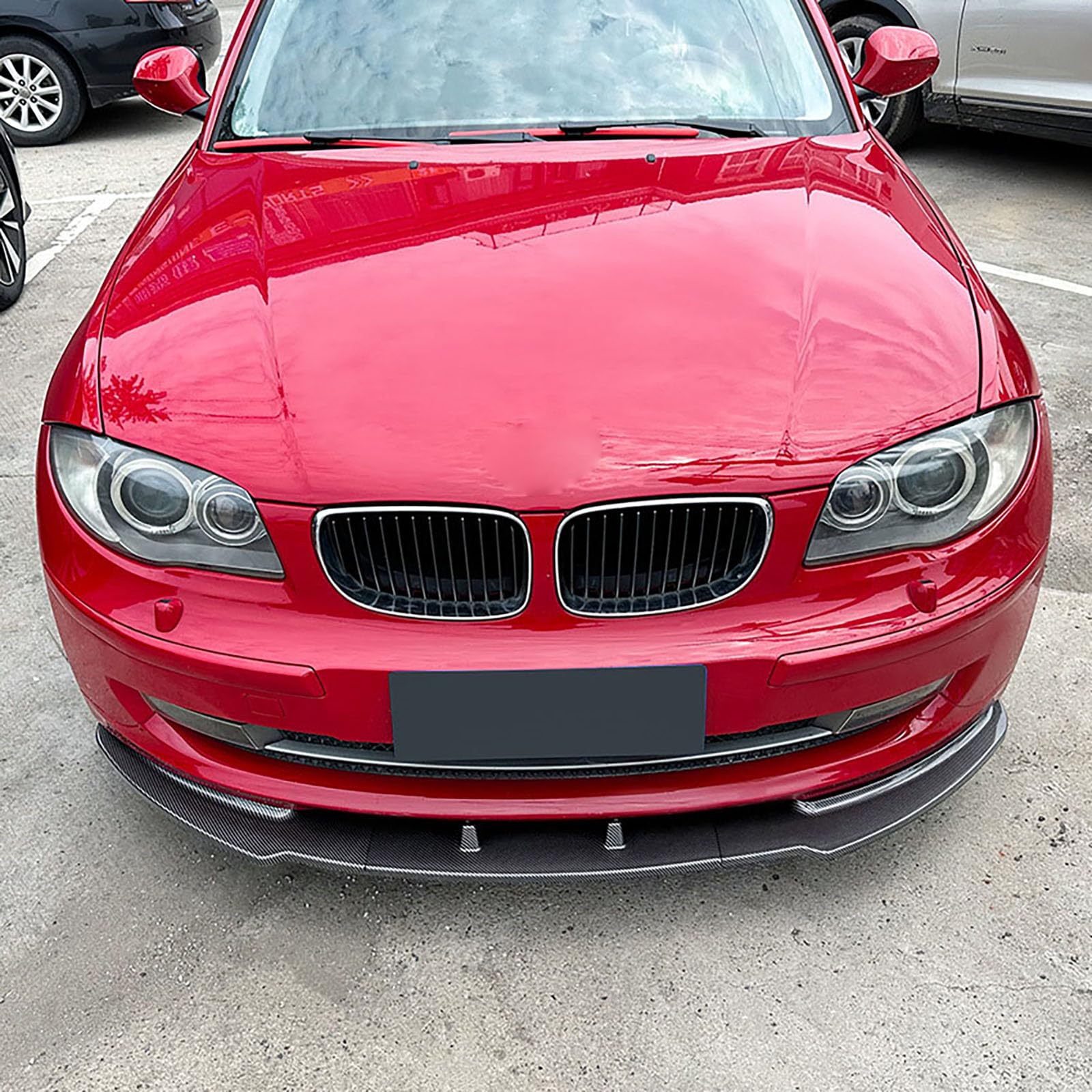 Kompatybilny z BMW serii 1 E81 E82 E87 E88 LCI 2008-2011 Standard Edition, przedni spojler, zestaw do stylizacji samochodu, akcesoria zewnętrzne, wygląd włókna węglowego