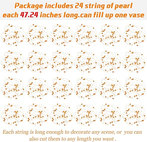 Miniatura 8 de 24 piezas de cuerda de perlas artificiales para velas flotantes, perlas de imitación, guirnalda de perlas para decoración de jarrones, centro de