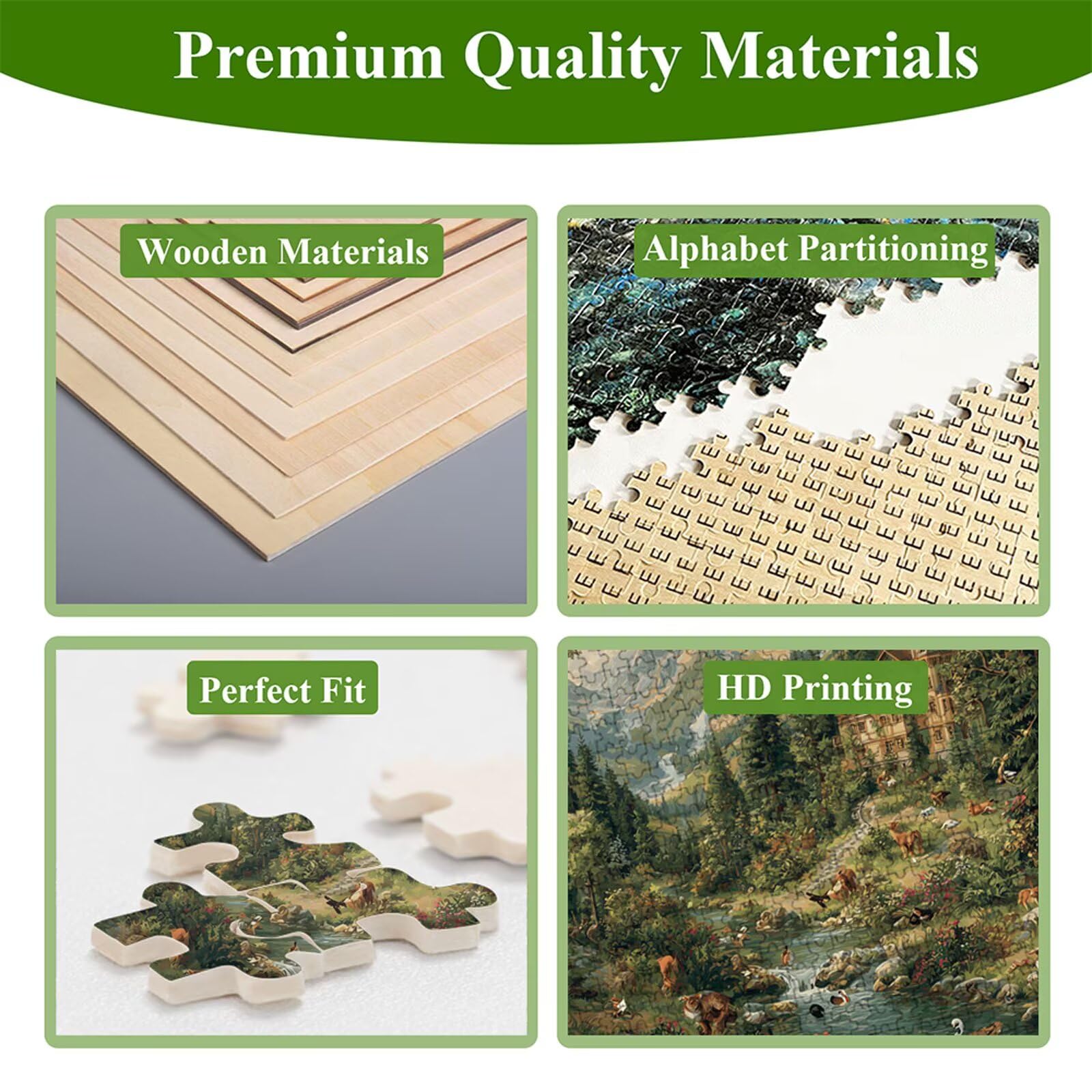 4000 Pezzi Puzzle Adulti - Foresta & Animale - Fabbricazione in Legno Robusto (Forma Classica) - Decorazione Murale con Poster - Prodotto Riservato ad Adulti e 14 Anni in Su (147x105cm) P3#101
