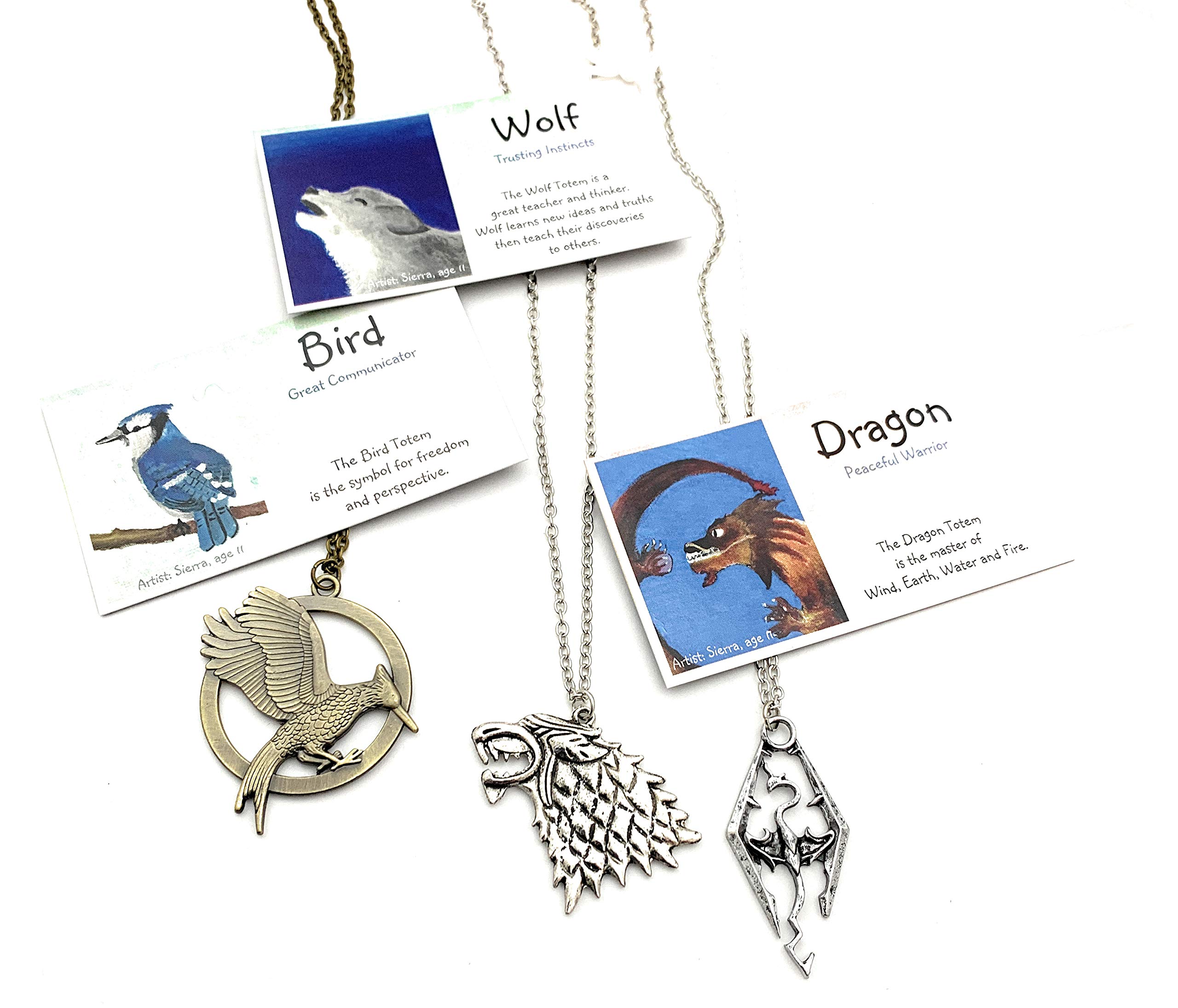 Amazon.com: Smiling Wisdom - Totem Wolf Dragon Bird Animals Necklace Gift  Set - for Him or Her Boys Girls Kids Tweens Teens - Party Favors, Holiday,  Children Gifts Stocking Stuffers : Toys & Games