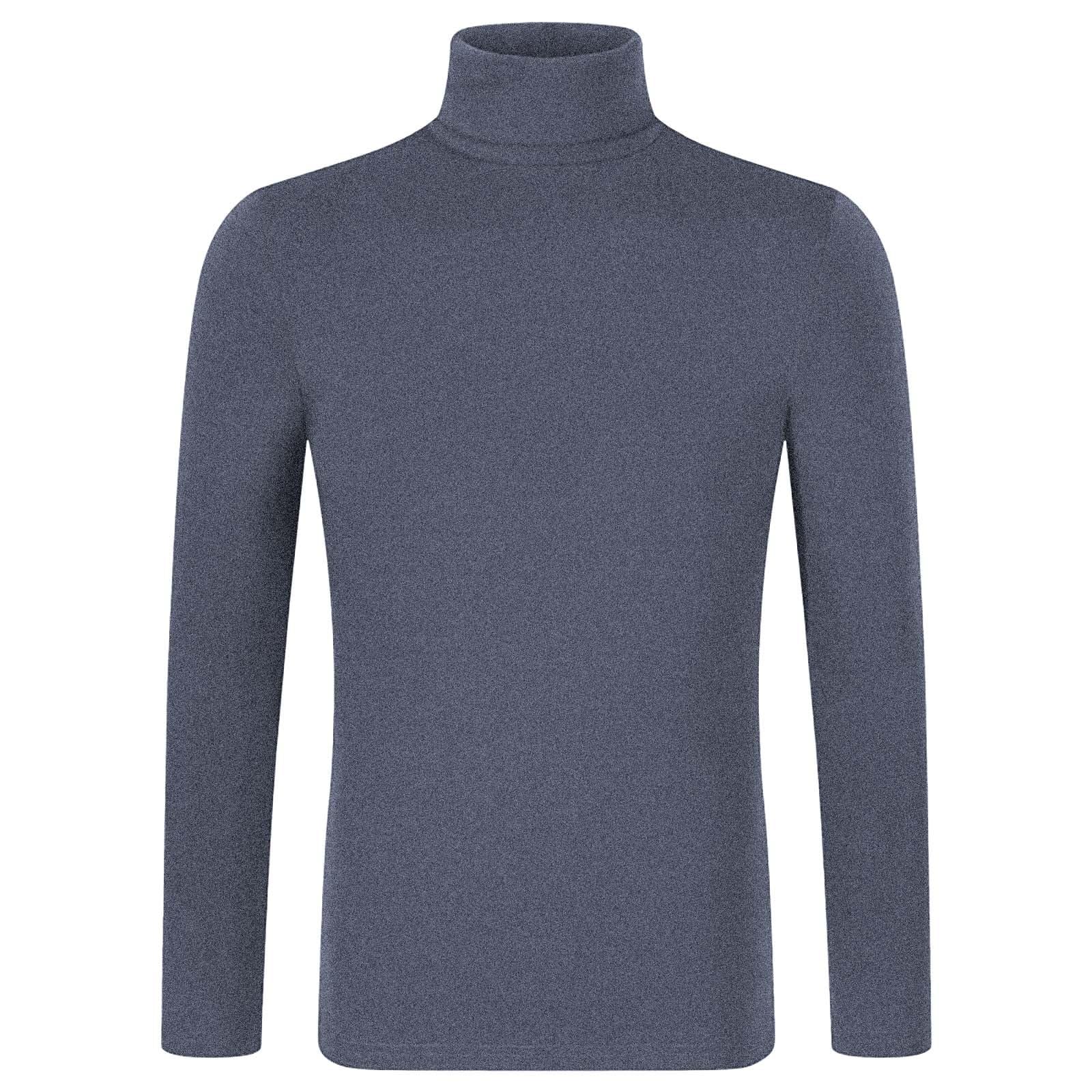Haut à col Montant pour Homme - Col roulé - Manches Longues - sous-vêtements Thermiques - Coupe ajustée - Pull Basique - Couleur Unie