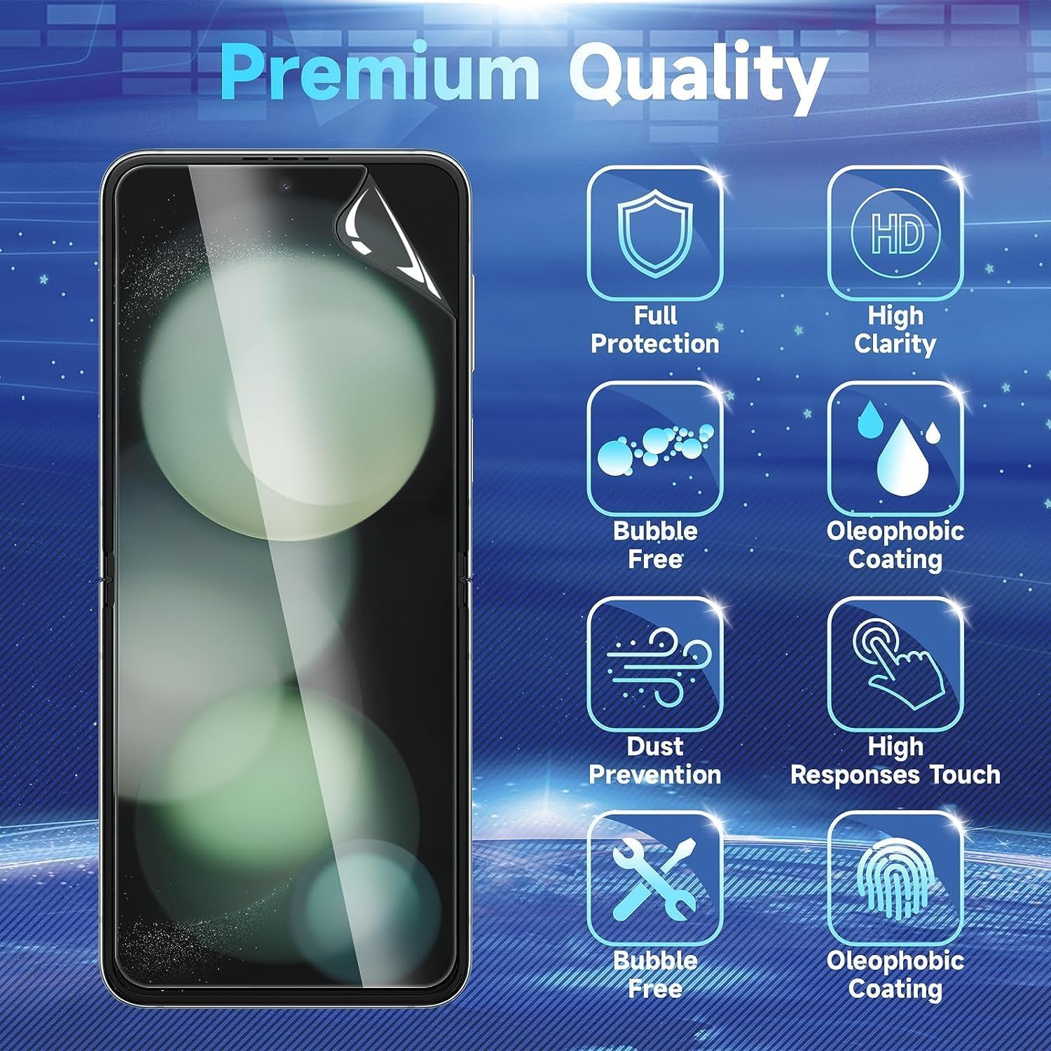 Samsung Galaxy Z Flip 5 Screen Protector - 9H Protection -3 Samsung Galaxy Z Flip 5 Screen Protector - 9H Protection -3