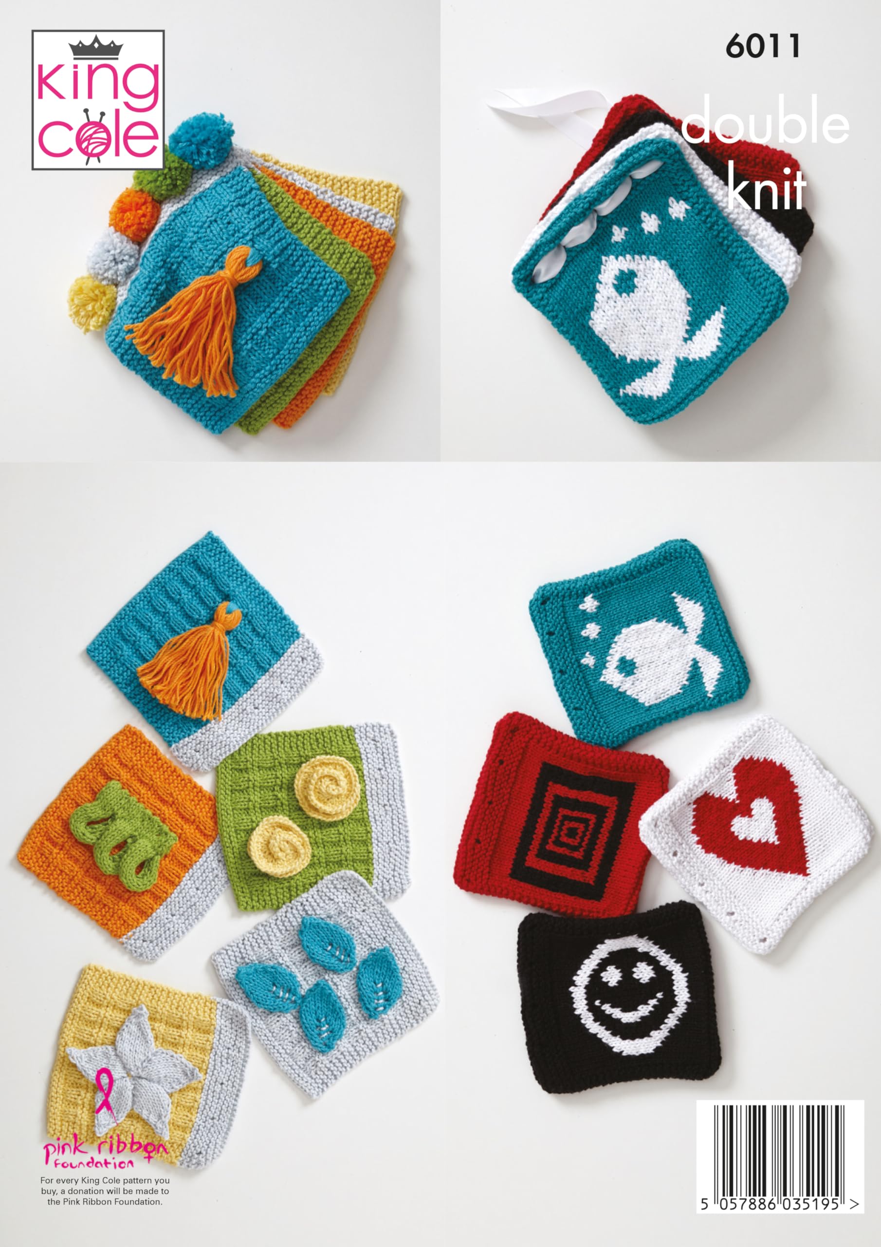 King Cole Baby Knitting Pattern Double Knit Baby Sensory Blanket and Tassel Books (6011)