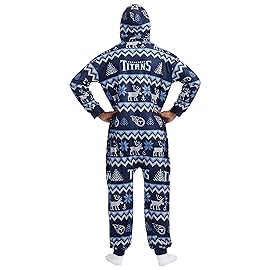 FOCO Tennessee Titans NFL Ugly Pattern One Piece Pajamas - L
